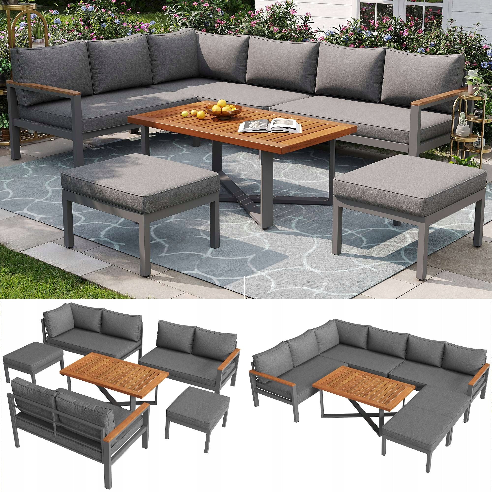 Garden furniture set lounge iron galvanized grey 7 people waterproof Manufacturer code 6945862569118