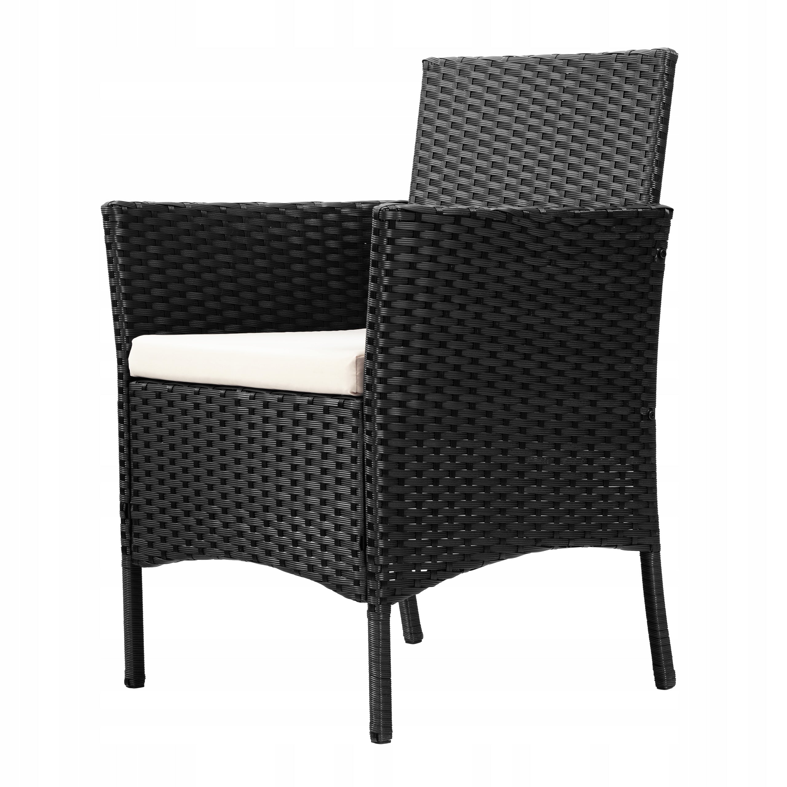 Garden furniture set metal Iso Trade black 4 el. Set contents armchair bench low coffee table