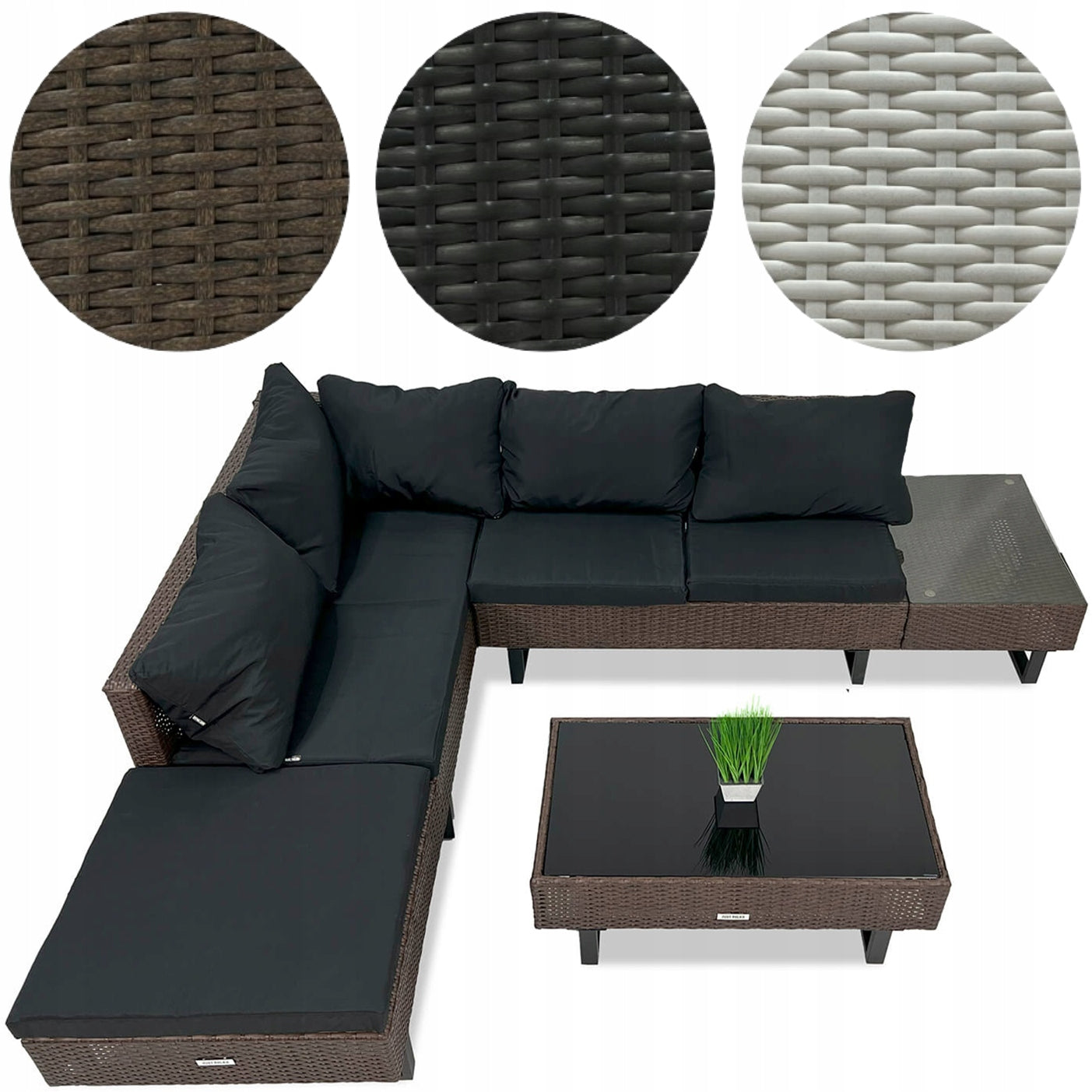 Garden furniture set rattan CORNER Lounge Loft BROWN 3 el.