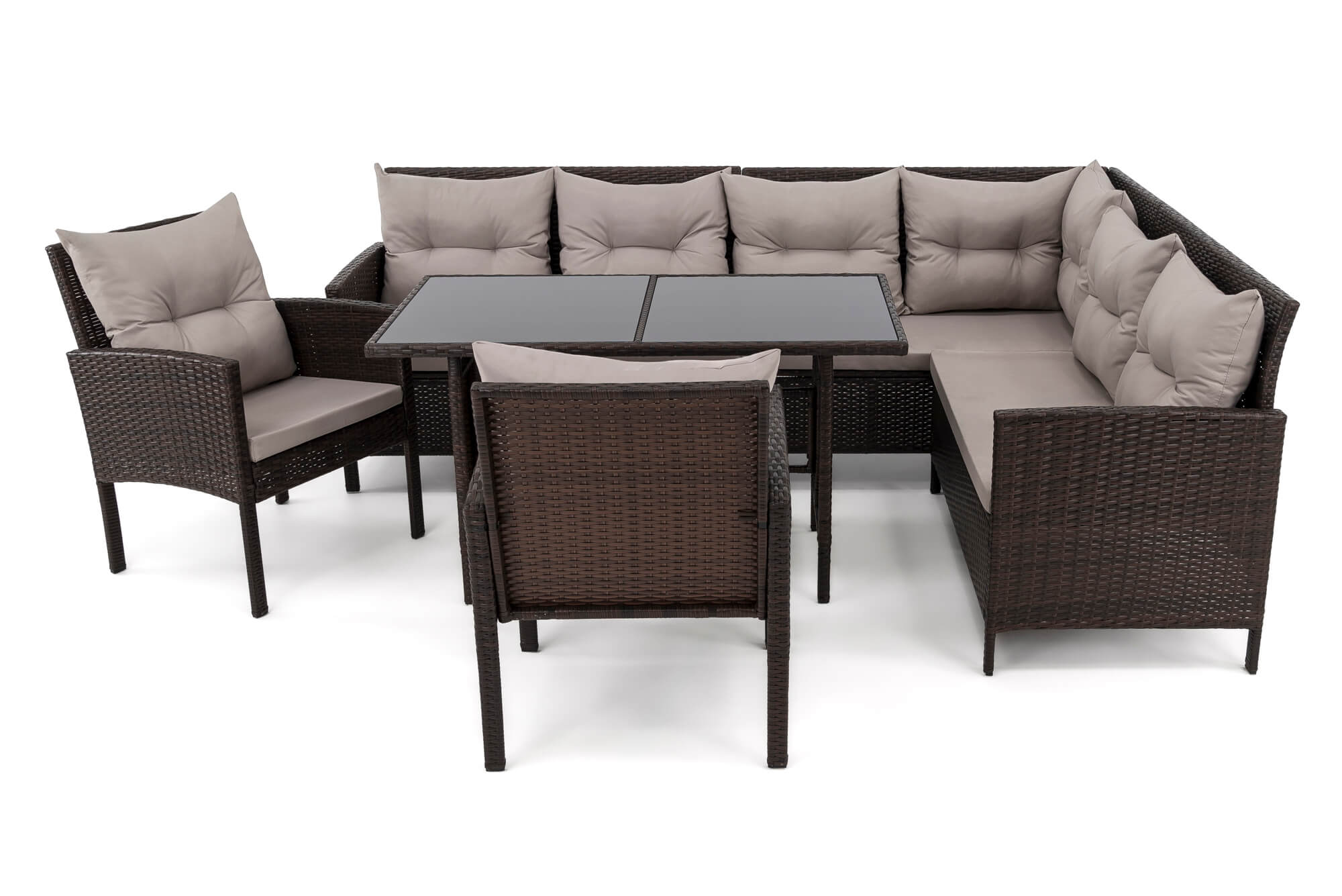 Garden furniture set rattan PARIS BIG brown cushions grey Manufacturer EMWOmeble