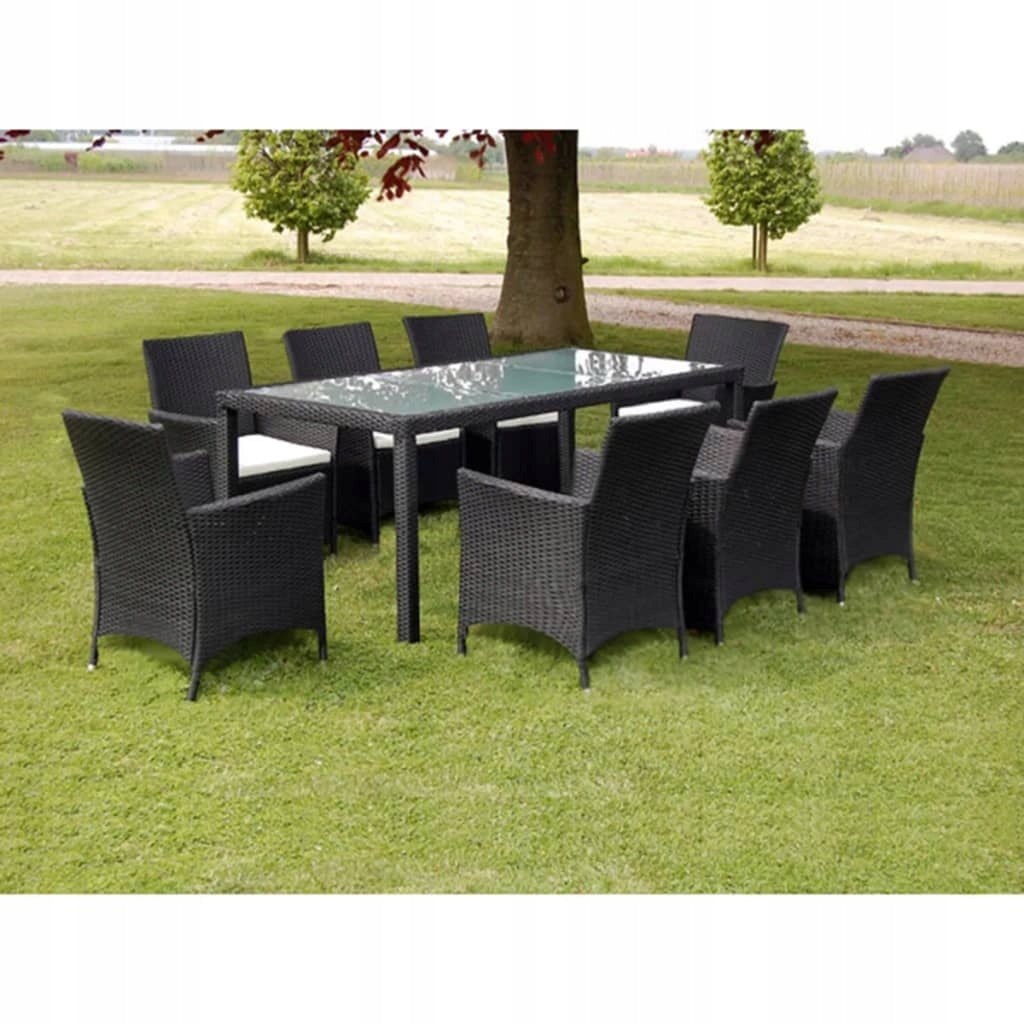 Garden furniture set rattan black 9 el. HIGH QUALITY I recommend Line VidaXL