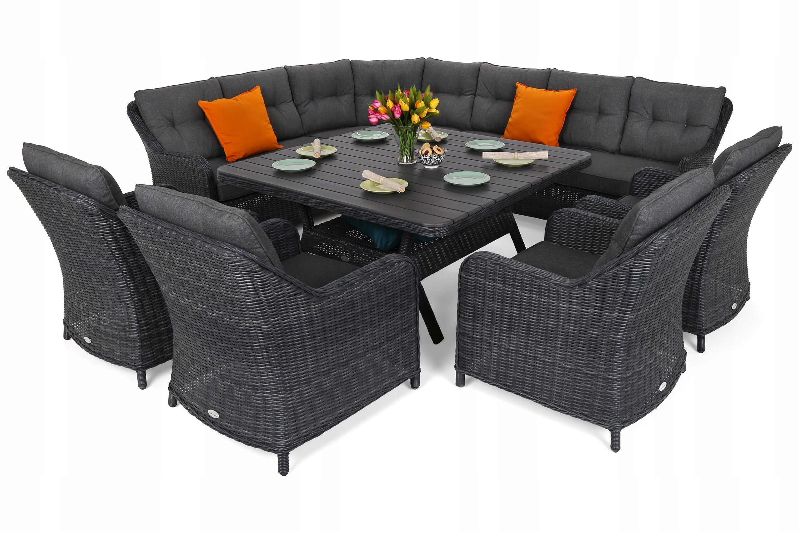 Garden furniture set rattan garden corner Windsor grey 11-os