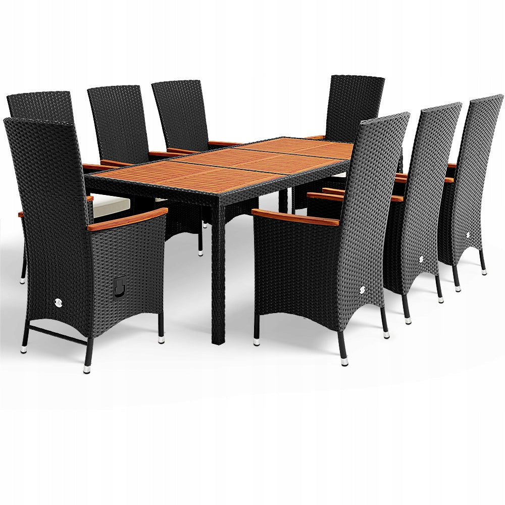 Garden furniture set rattan set for terrace 8x chair cushion 17el. Manufacturer Casaria
