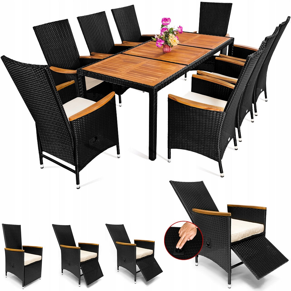 Garden furniture set rattan set for terrace 8x chair cushion 17el. Manufacturer code 990994