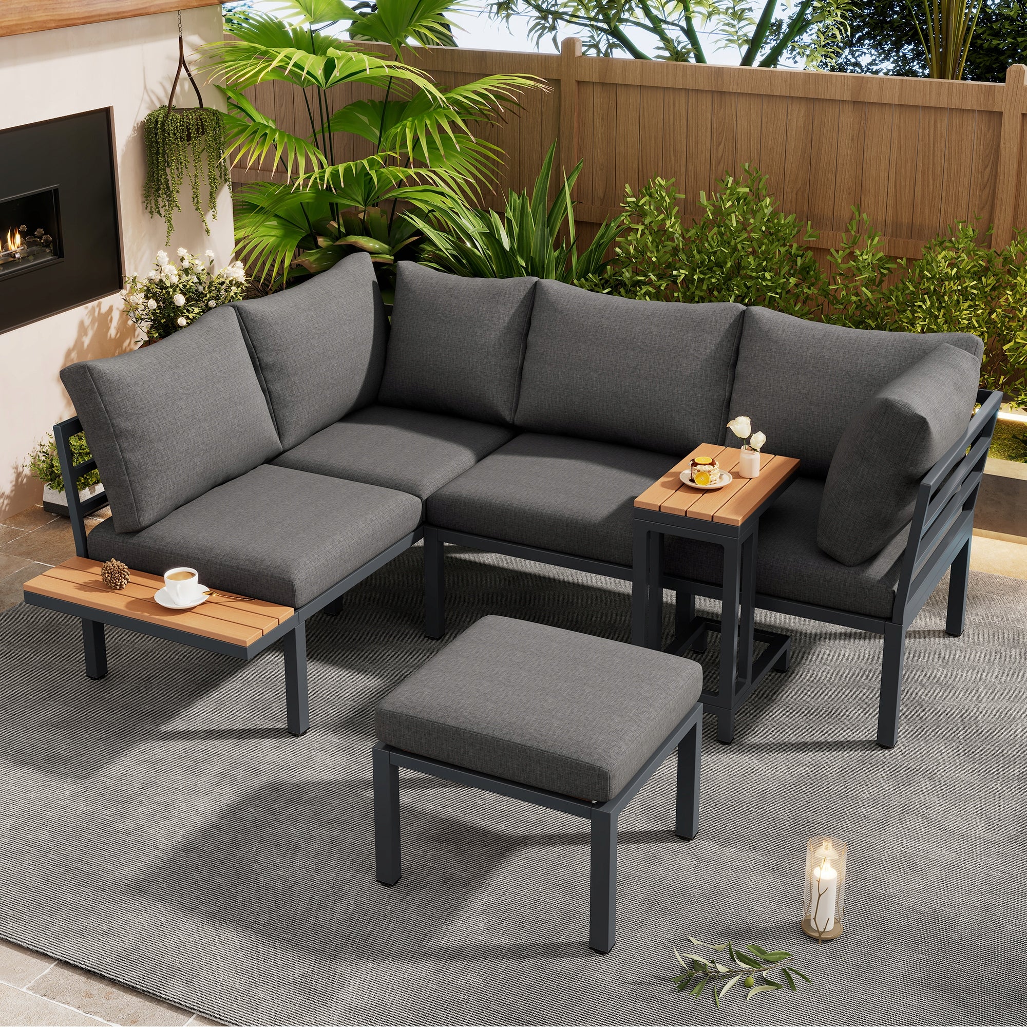 Garden furniture set, sofa + table + coffee table dal balcony for garden