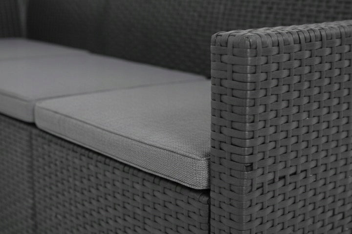Garden furniture terrace set Keter Claire sofa pouf table grey 5-seater Color gray