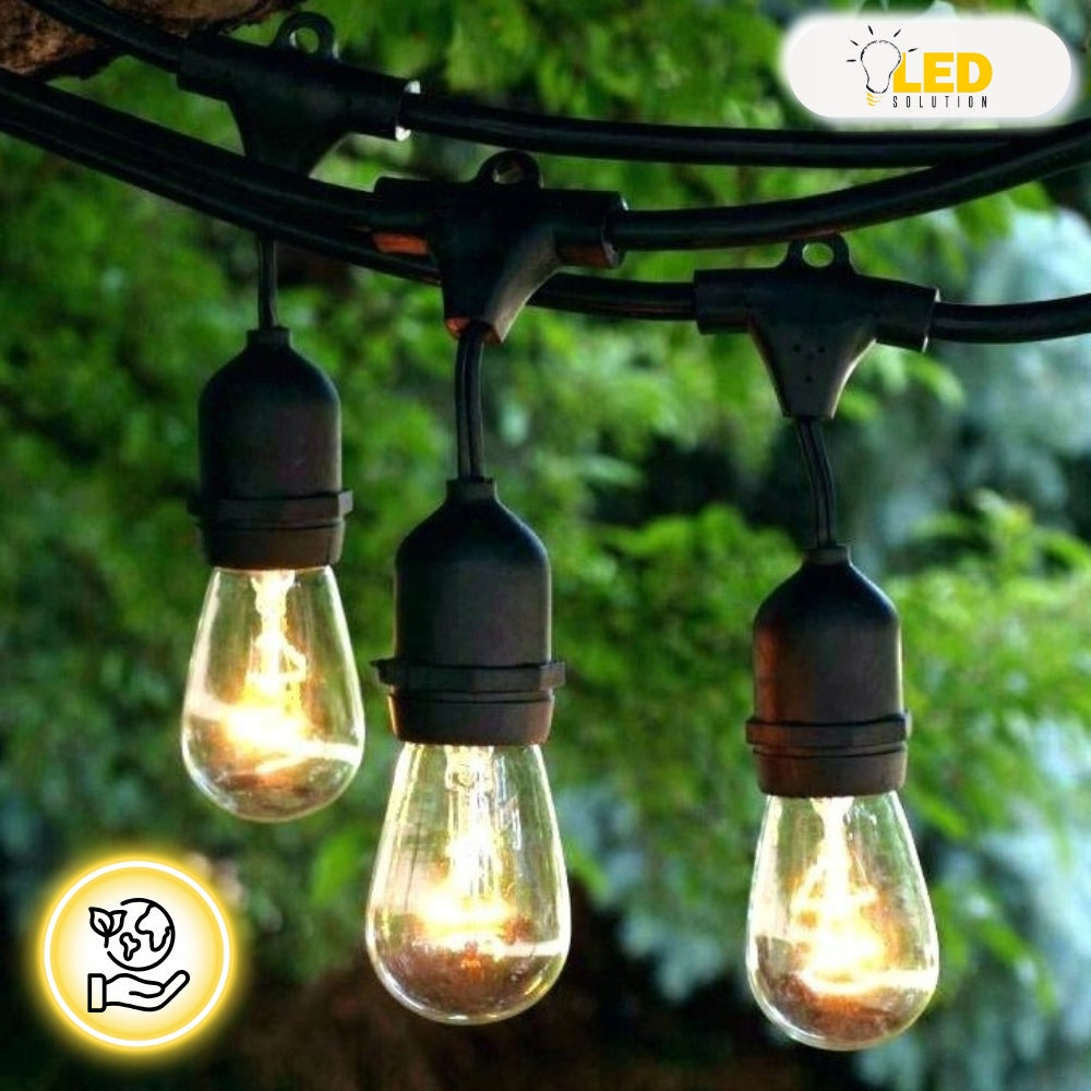 Garden garland light 20m 20 LED bulbs thick wire chain balcony Brand Led Solution