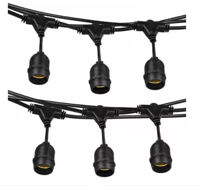 Garden garland light chain 5m 5pkt E27 black for garden