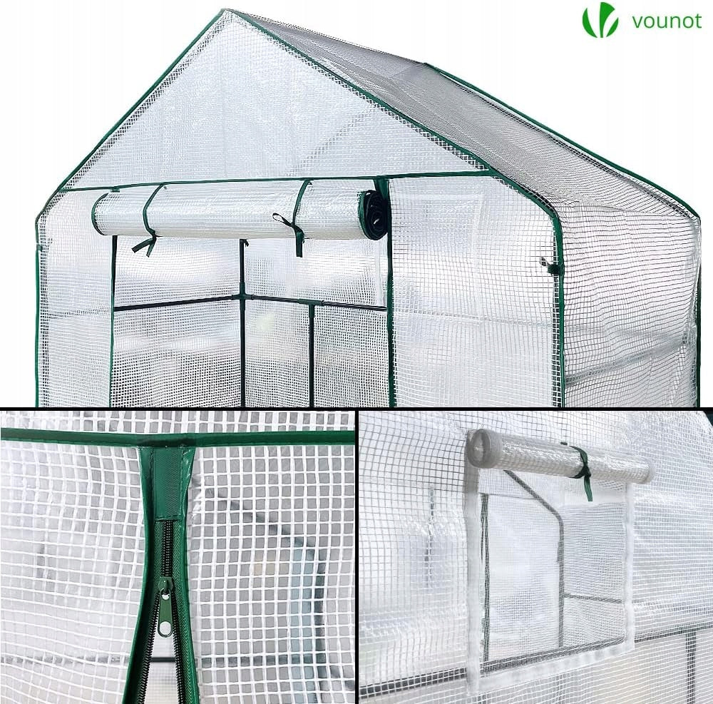 Garden greenhouse for vegetables flowers height 195 cm 3 levels Length 73 m