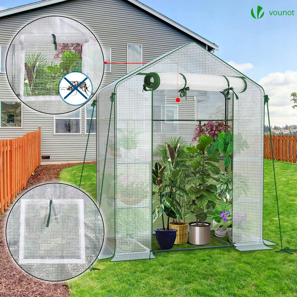 Garden greenhouse for vegetables flowers height 195 cm 3 levels Manufacturer Vounot