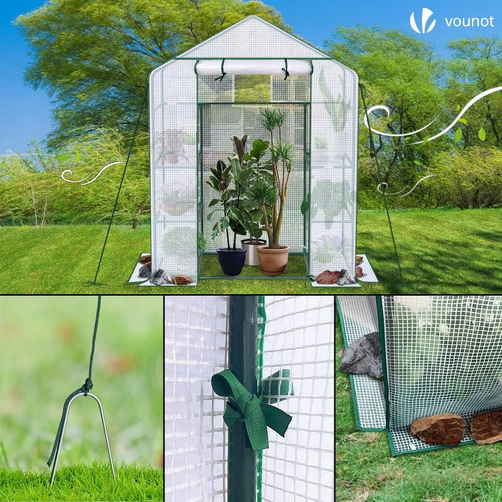 Garden greenhouse for vegetables flowers height 195 cm 3 levels Width 143 m