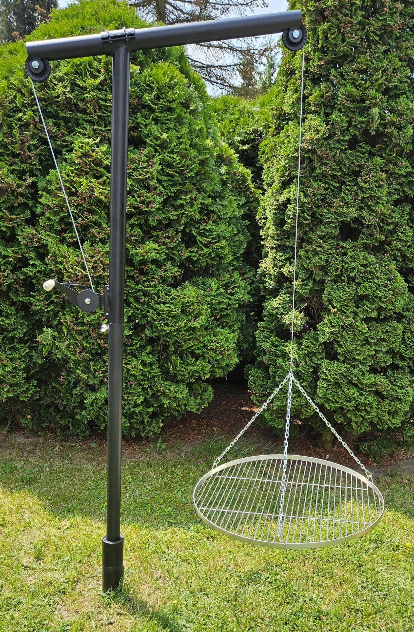 Garden grill on boom crane with grate long adjustable frame 70 cm EAN (GTIN) 5906112207281