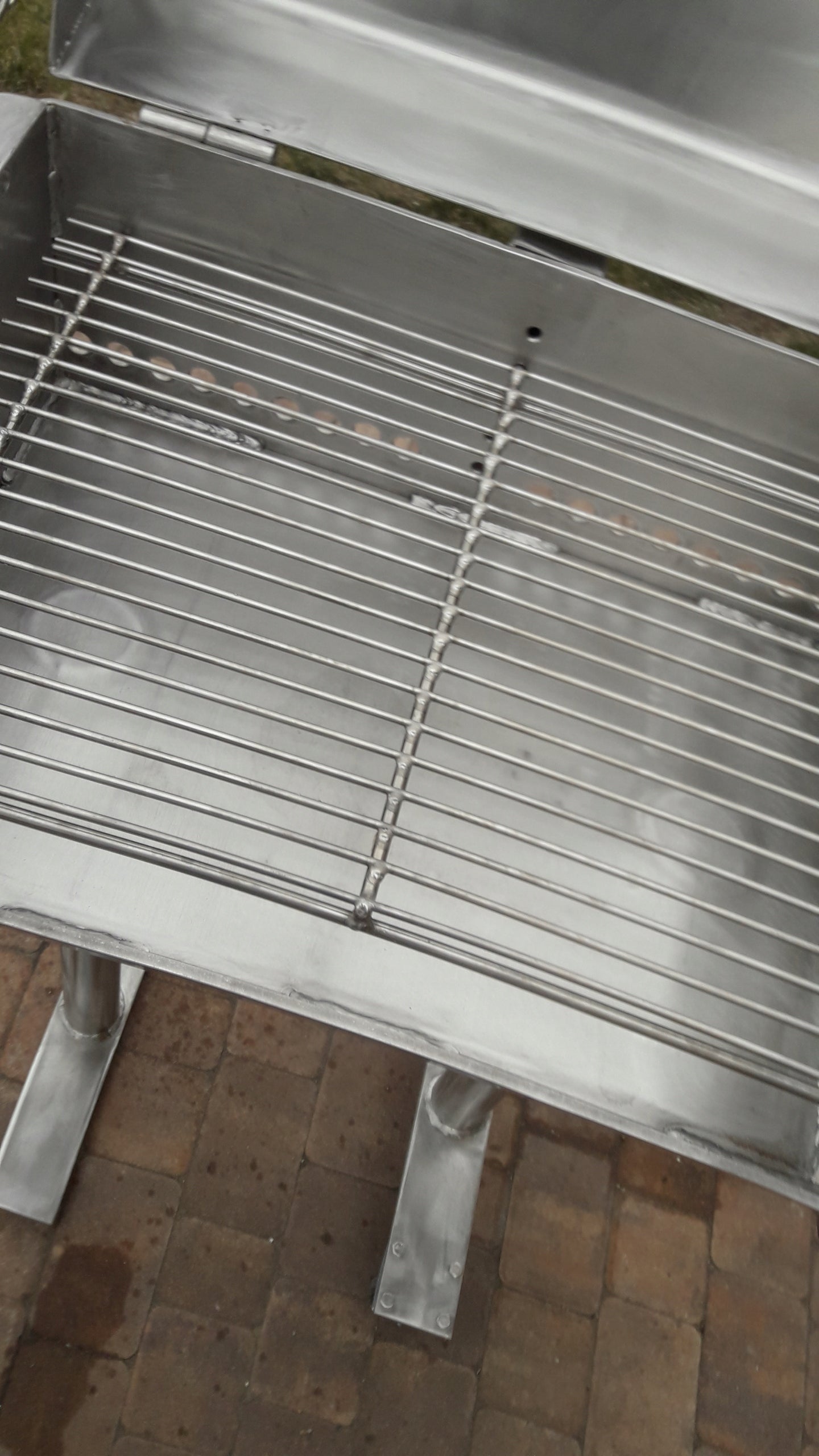 Garden grill stainless steel sheet 5 mm!! with lid! Grill height 93 cm