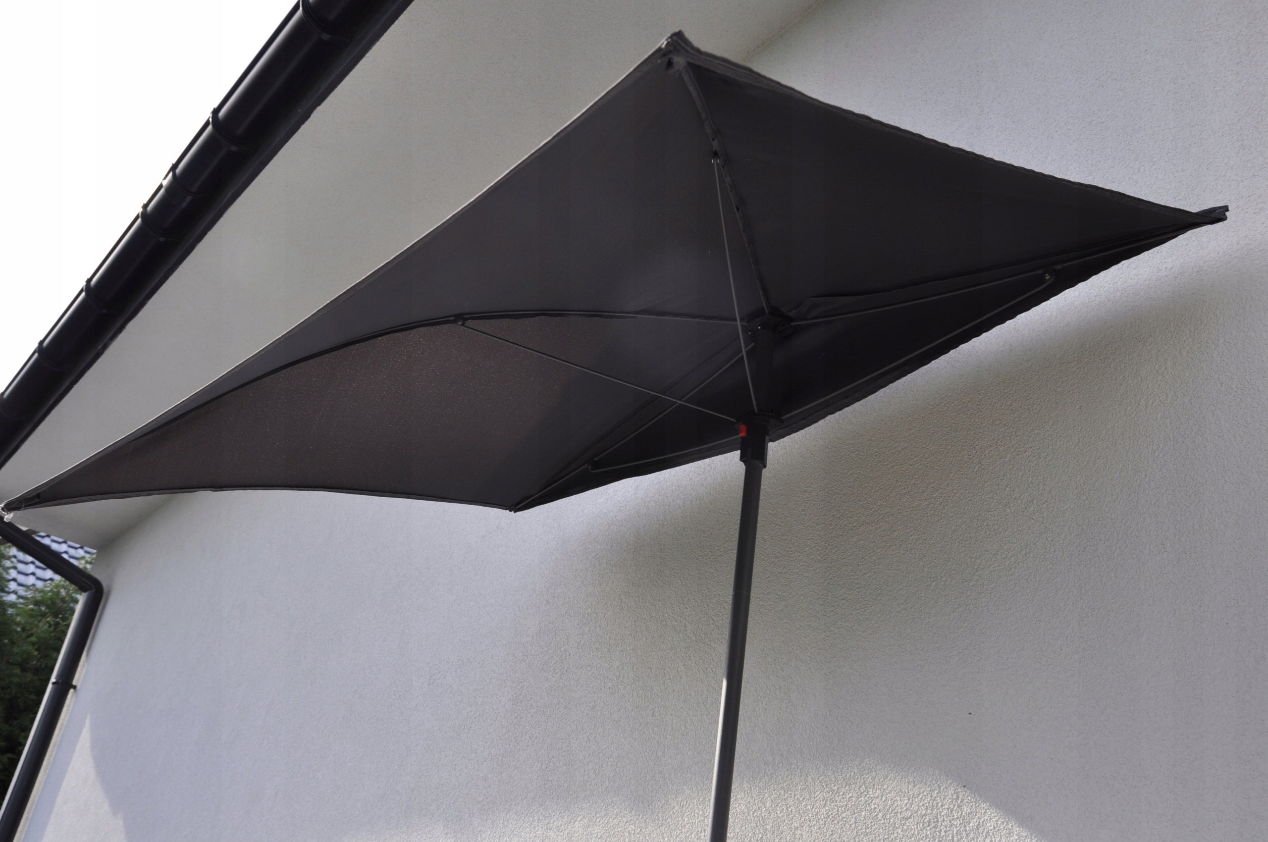 Garden half-umbrella for balcony terrace sun awning 156x225cm Color gray