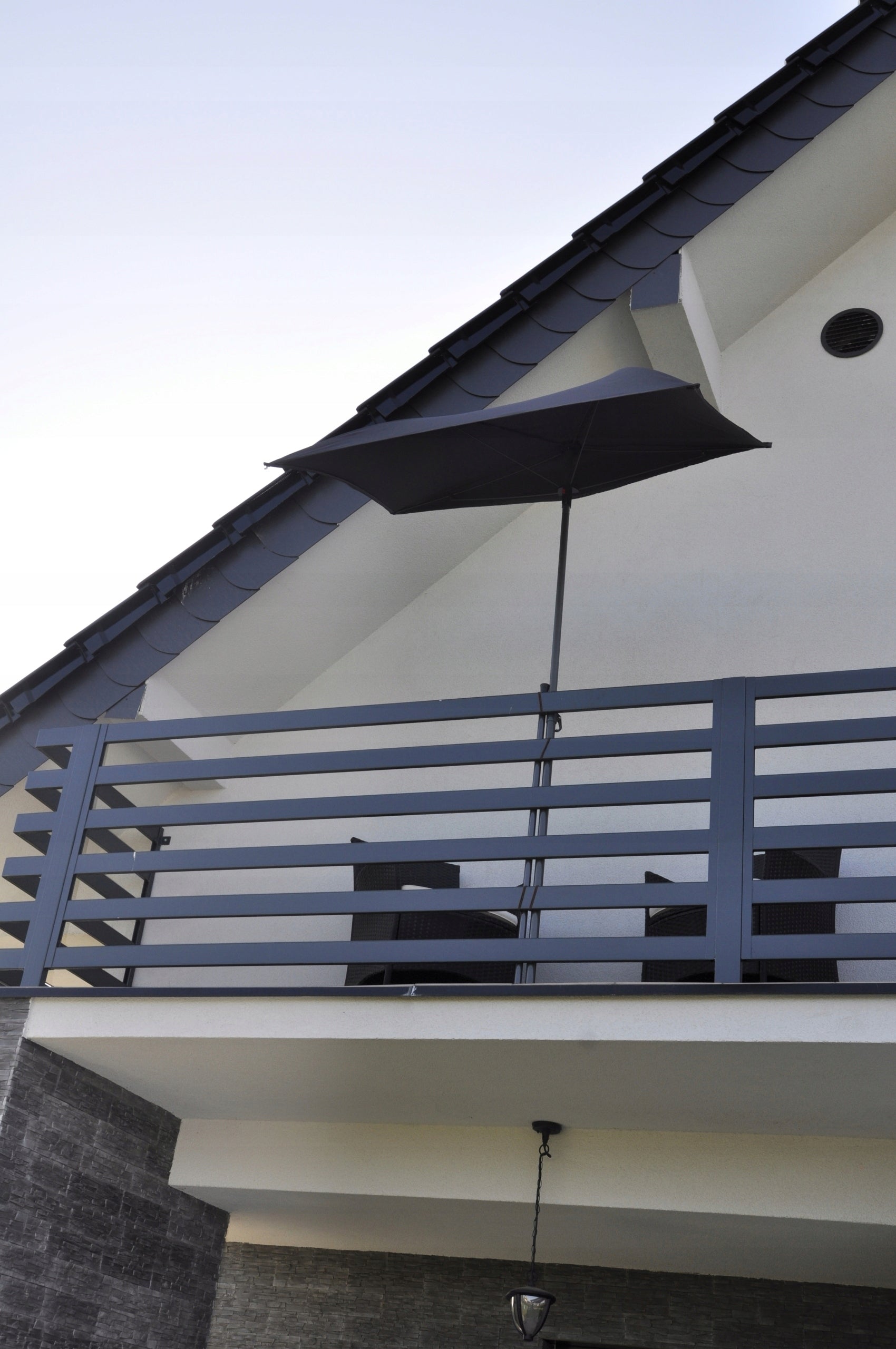 Garden half-umbrella for balcony terrace sun awning 156x225cm Diameter/width 156 cm