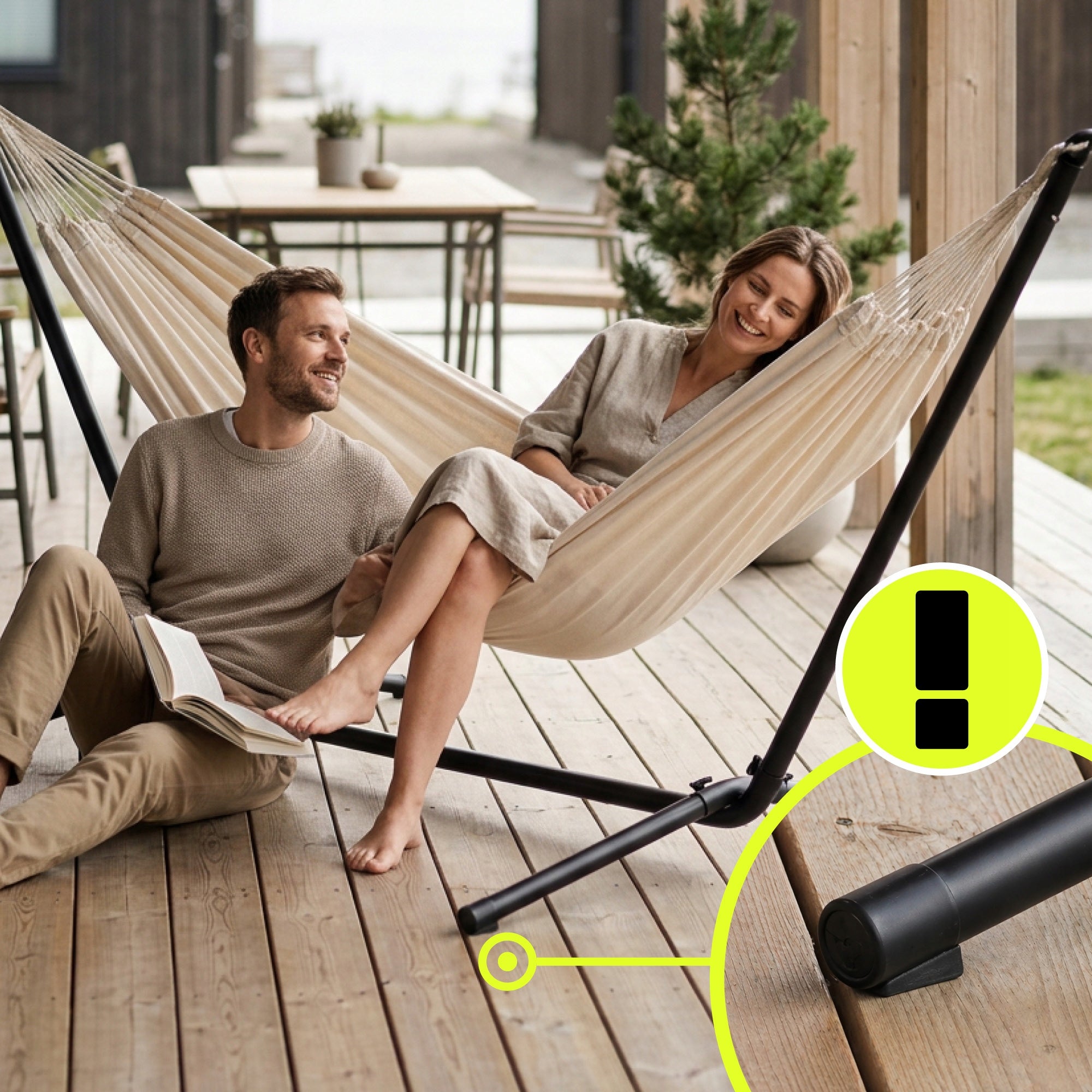 Garden hammock + metal frame set – ready relaxation zone Material width 150 cm