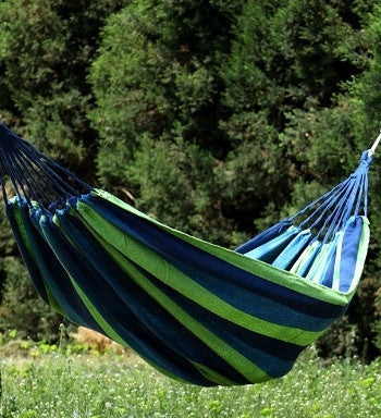 Garden hammock with a wooden frame for two people, blue hammock frame Color blue