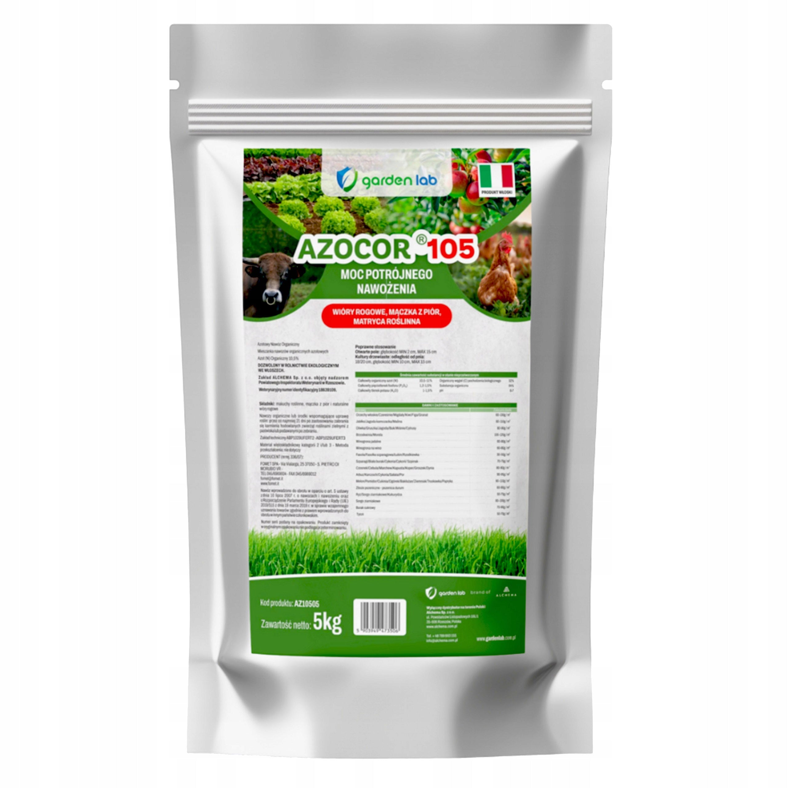 Garden lab Azocor 105 nitrogen organic fertilizer horn shavings universal 5kg