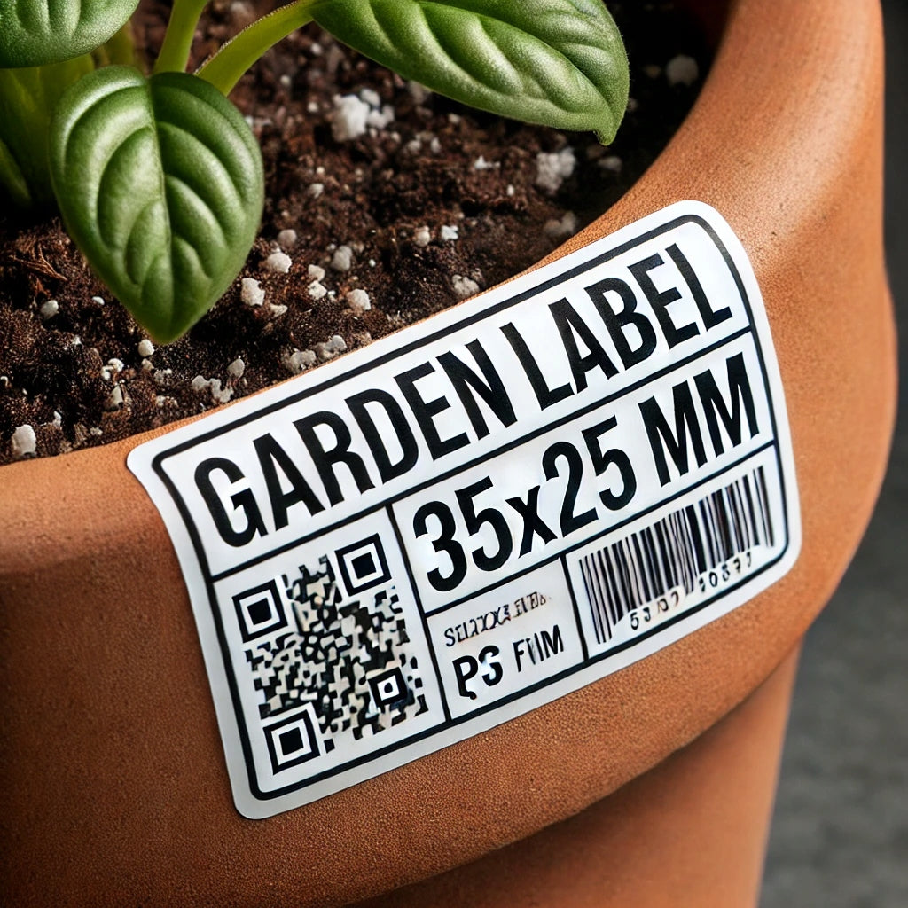 Garden labels 35x25 mm, self-adhesive, PP foil, roll 1000 pcs. Manufacturer code 5906792142124
