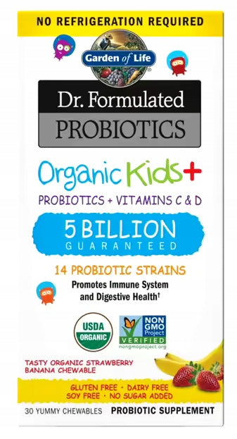 Garden of Life DR FORMULATED KIDS + Strawberry Banana 30 Gummies PROBIOTIC