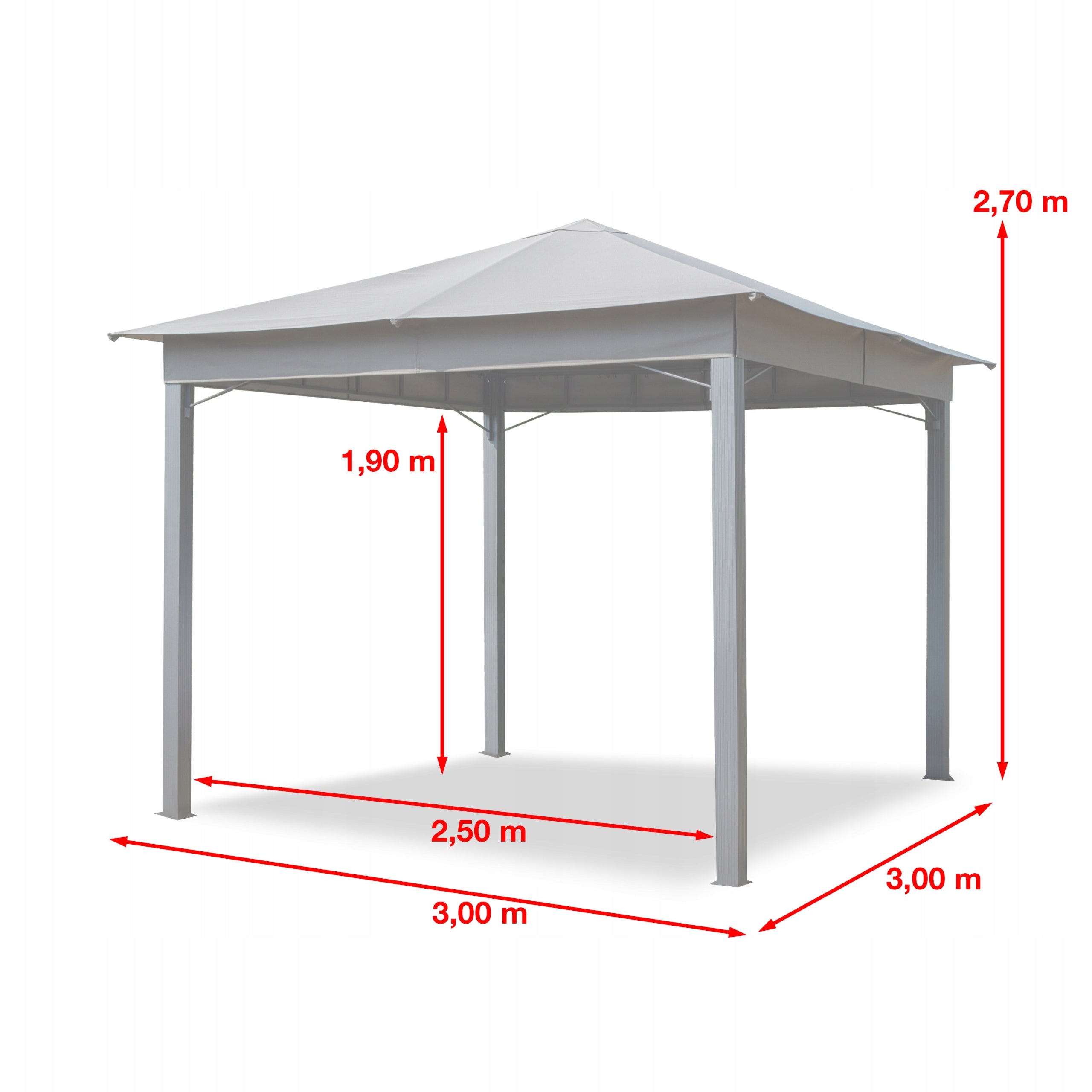 Garden pavilion 3x3 m Sunset Classic champagne Type pavilion