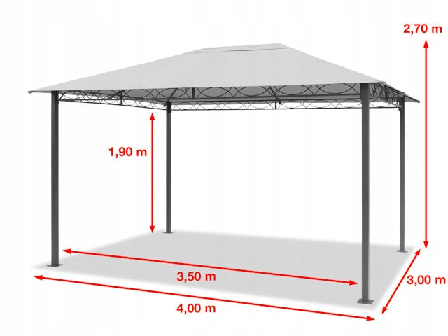 Garden pavilion 3x4 m Premium champagne Type pavilion