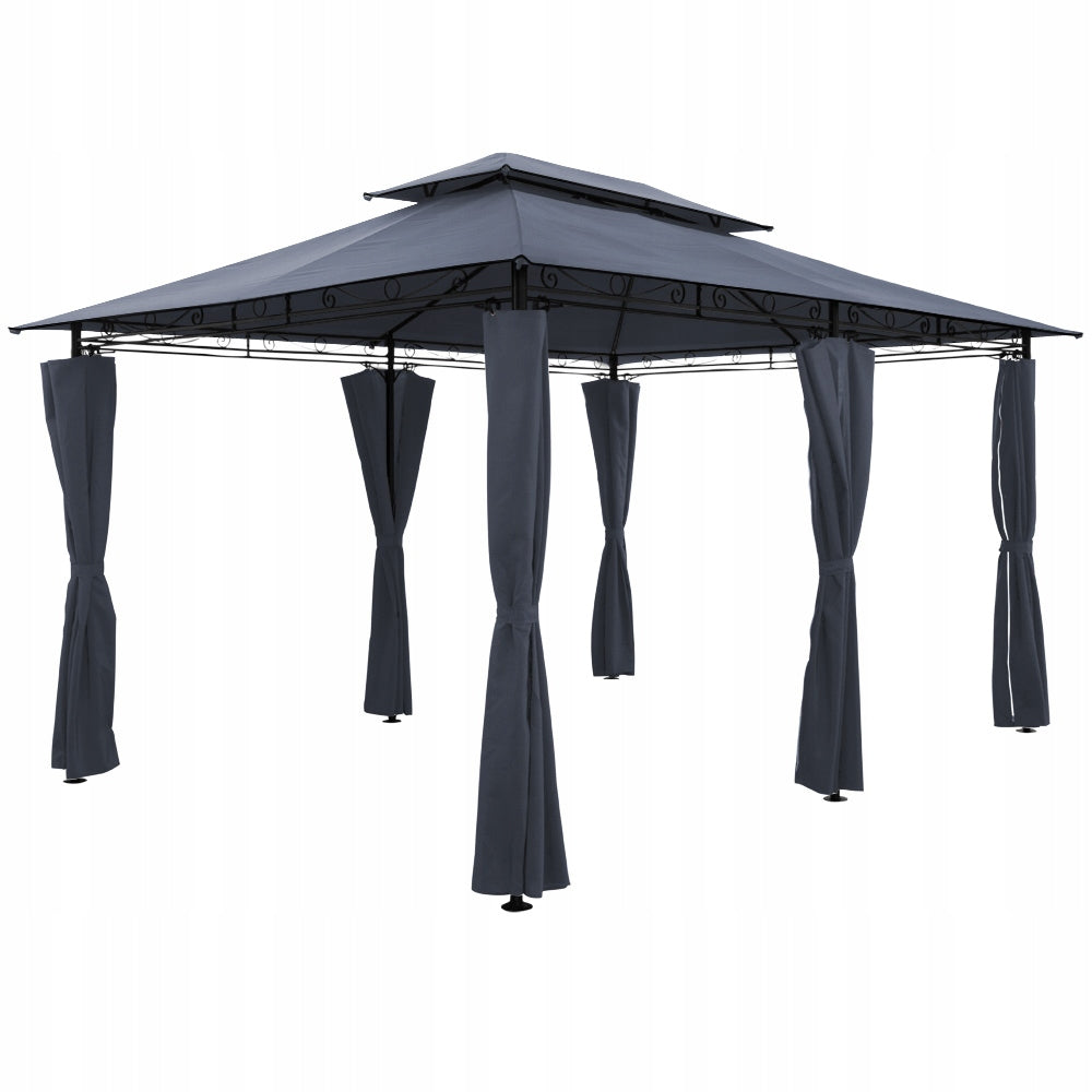 Garden pavilion gazebo party tent birthday 2,9x4x2,6m anthracite Number of side walls 4 walls