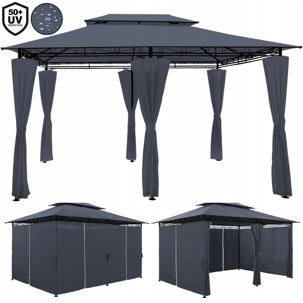 Garden pavilion gazebo party tent birthday 2,9x4x2,6m anthracite