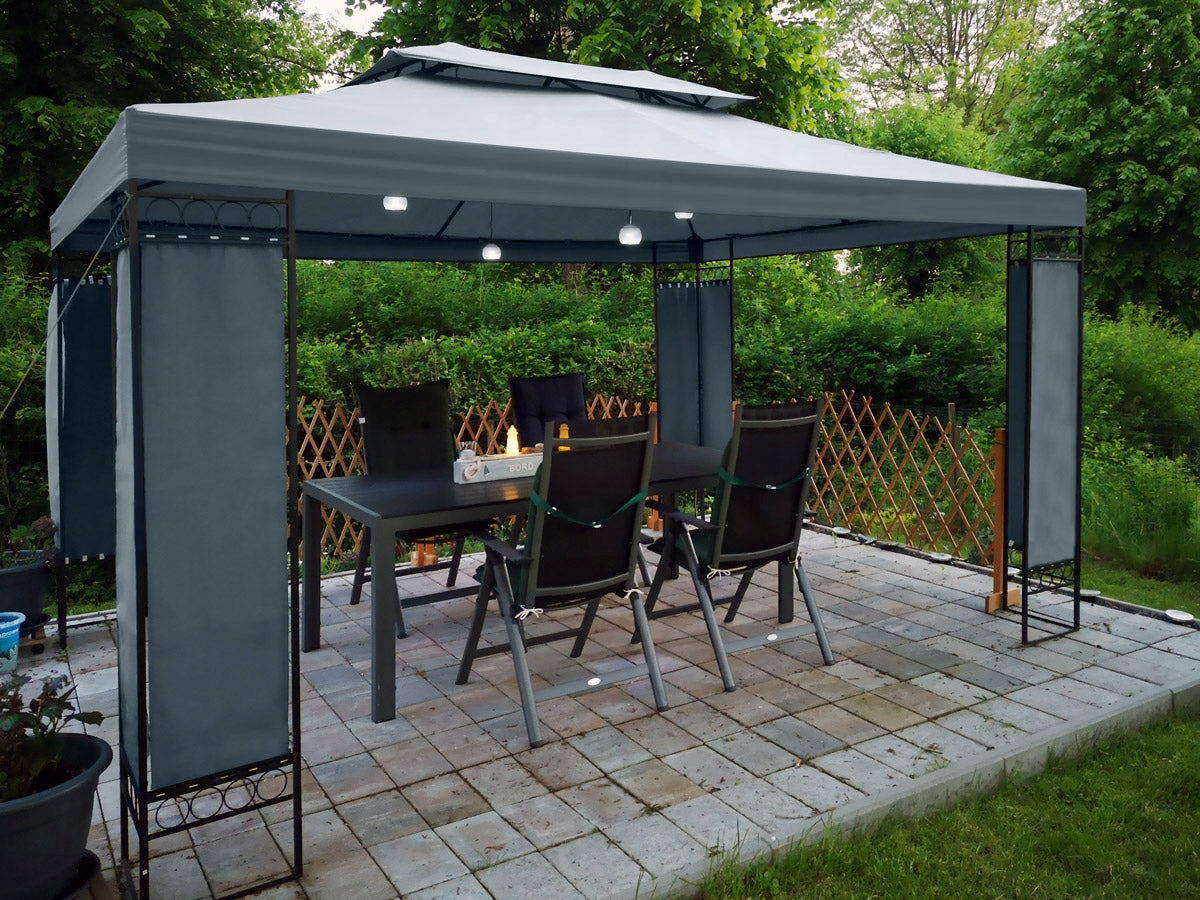 Garden pavilion gazebo party tent birthday 3x3x2,6m anthracite Number of windows none