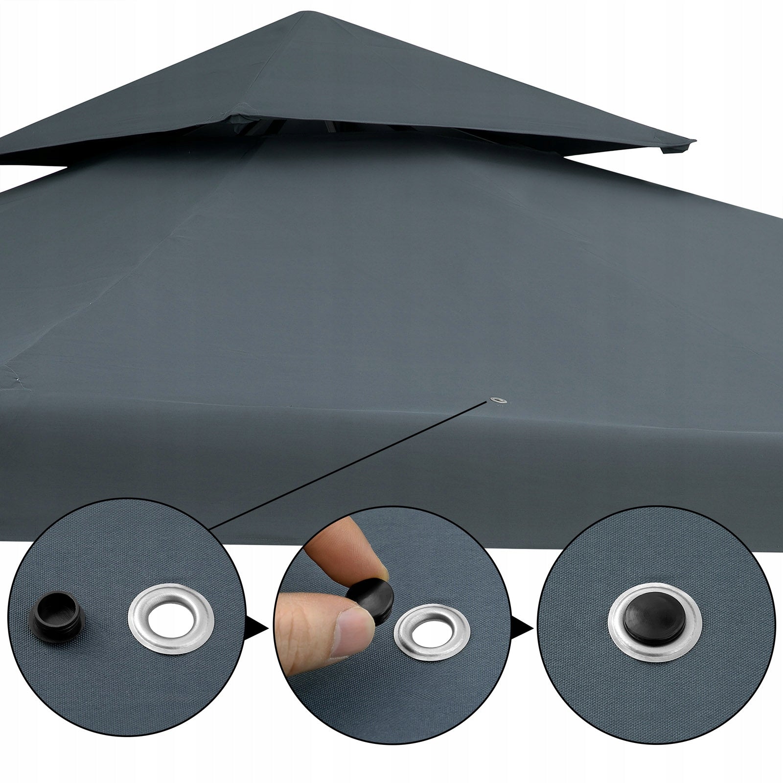Garden pavilion gazebo party tent birthday 3x3x2,6m anthracite Width 3 m