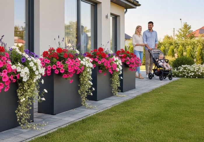 Garden planter 150x38x58 RAL 9005 black