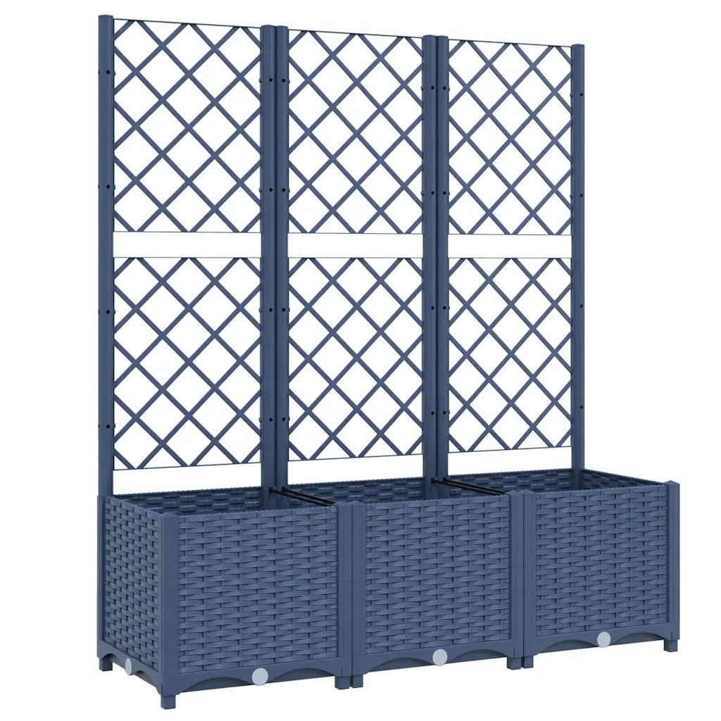 Garden planter with grille, dark grey, 120x40x136 Brand VidaXL