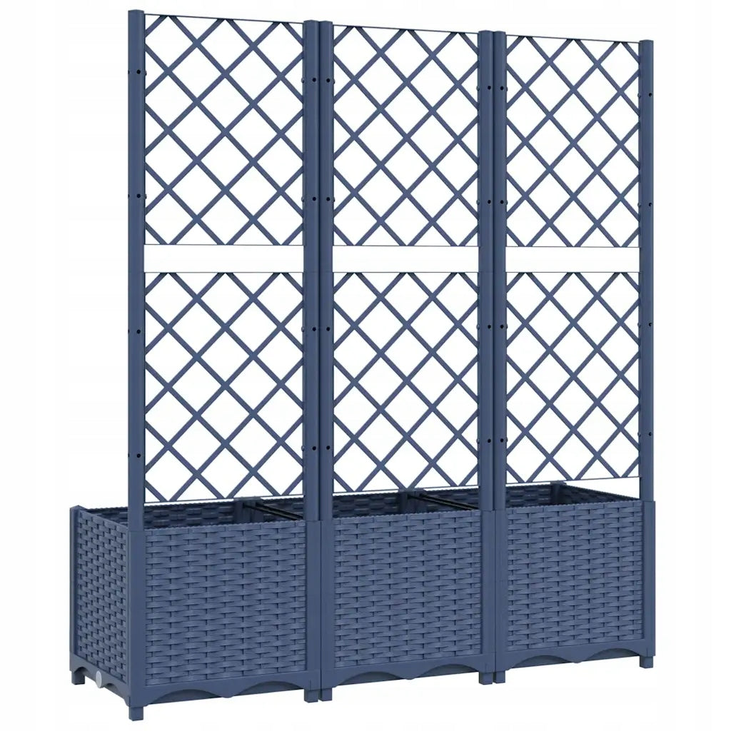 Garden planter with grille, dark grey, 120x40x136 Color other