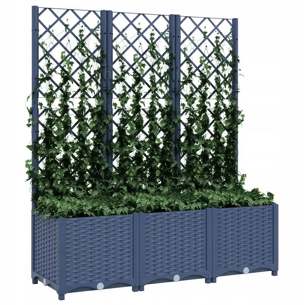 Garden planter with grille, dark grey, 120x40x136 Product width 40 cm