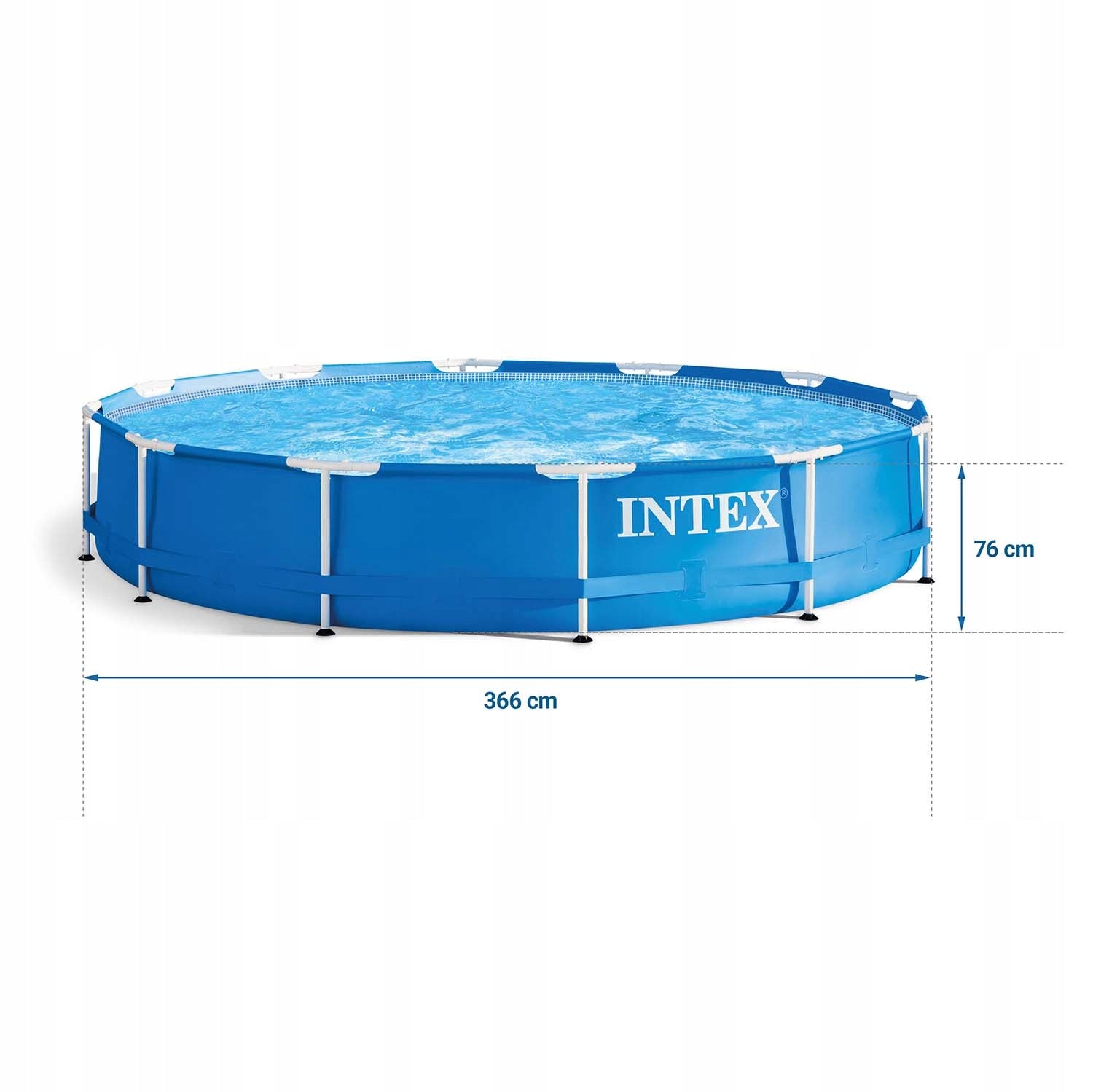 Garden pool 366 x 76 cm BY INTEX Metal Frame Packaging status original
