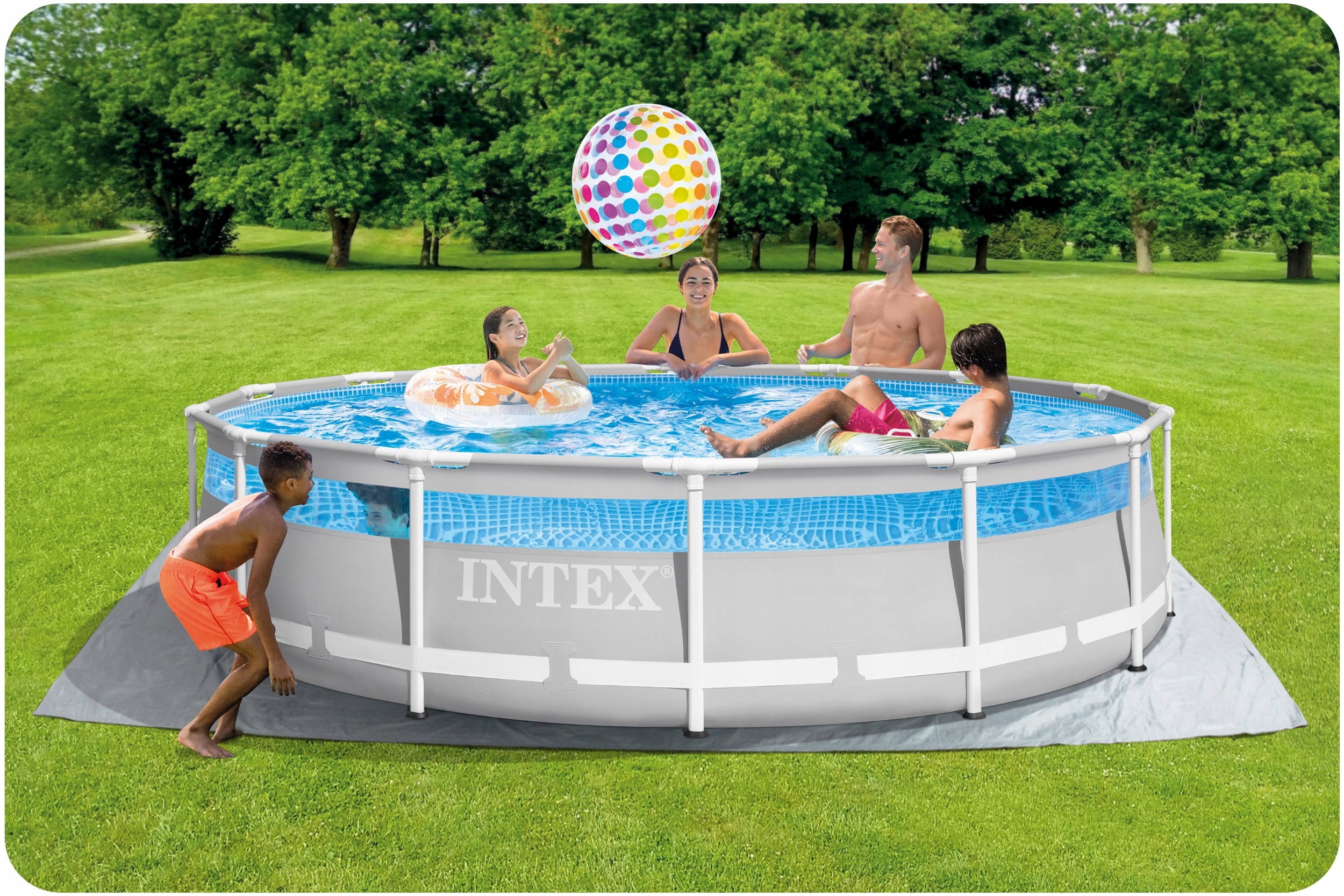 Garden pool rack + pump INTEX 26722 427x107 12in1 NEW MODEL 2026 Length 427 cm
