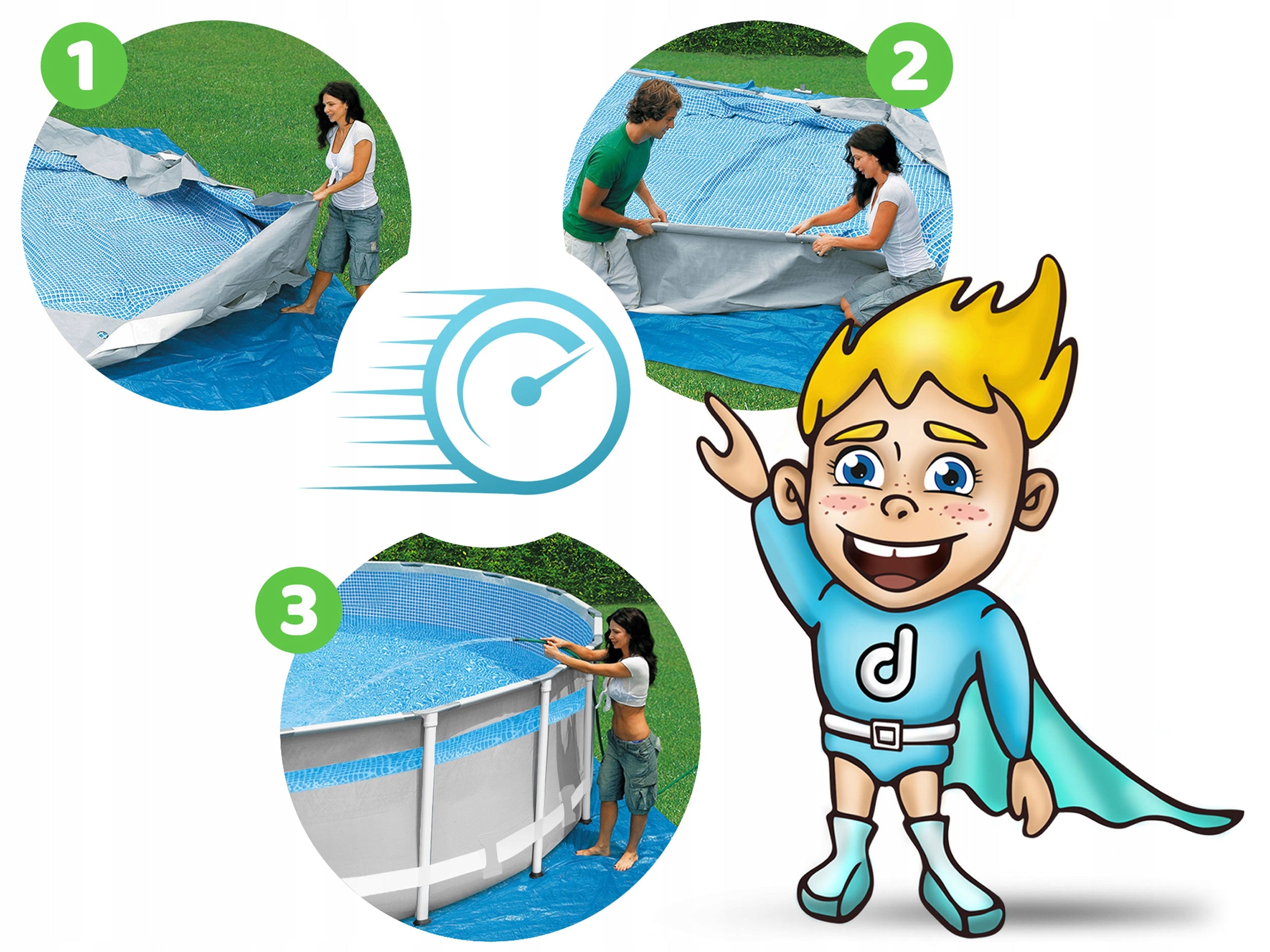 Garden pool rack + pump INTEX 26722 427x107 12in1 NEW MODEL 2026 Product width 427 cm