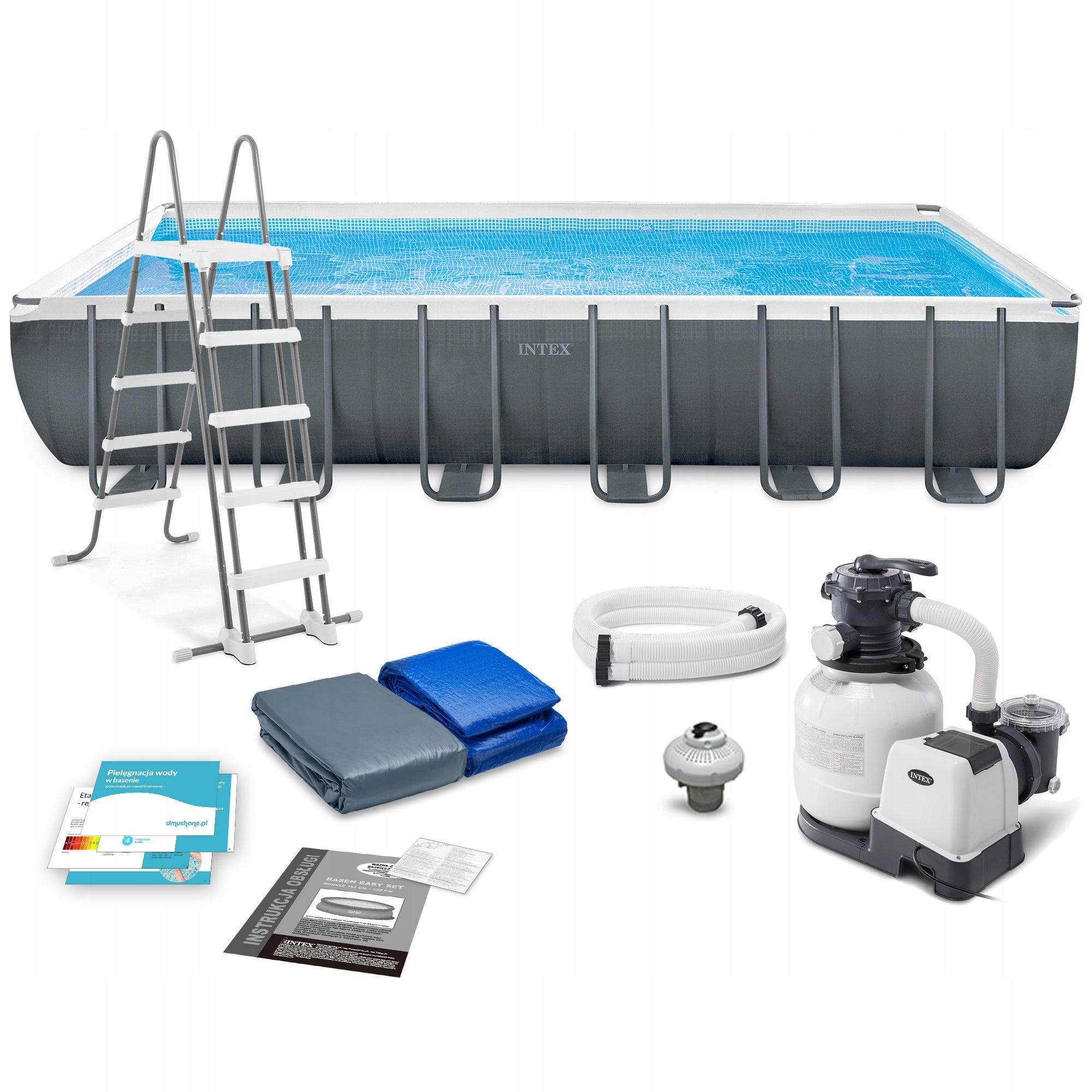 Garden pool rack + sand pump 732x366cm 9in1 INTEX model 2026