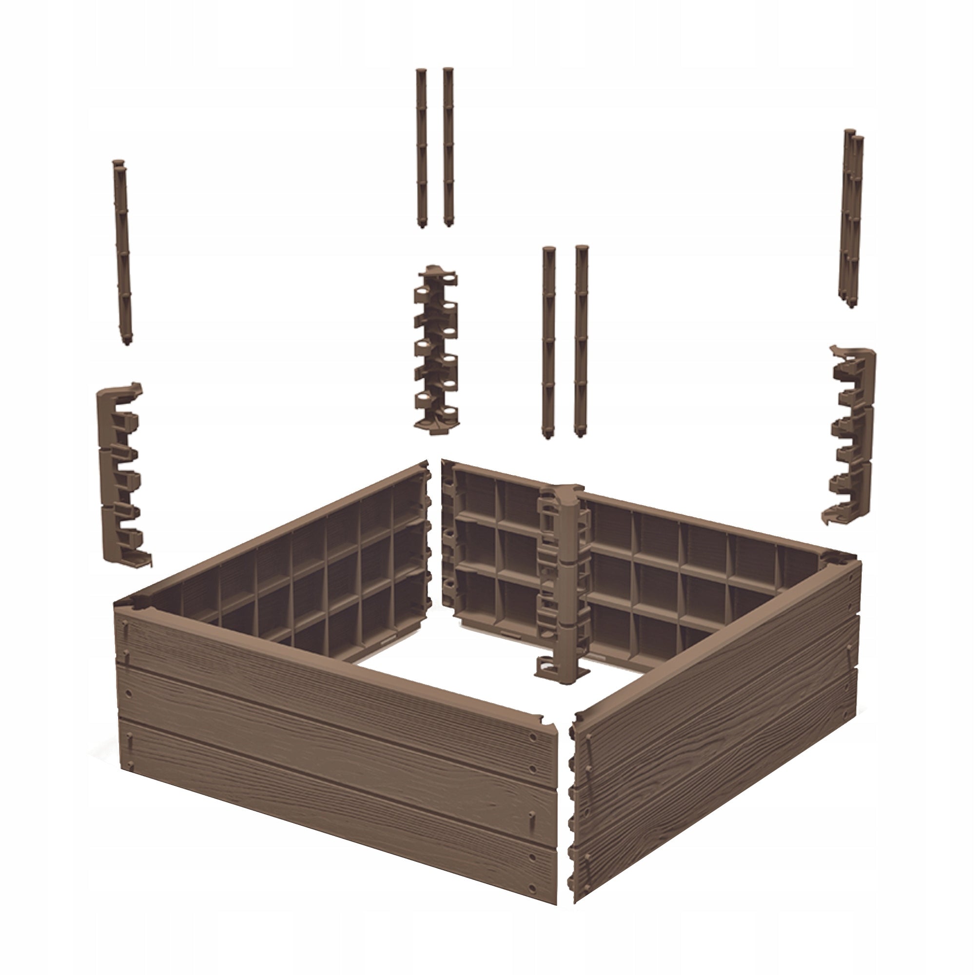 Garden sandbox imitation wood 148x129x25 cm light brown Manufacturer code 5904865741335