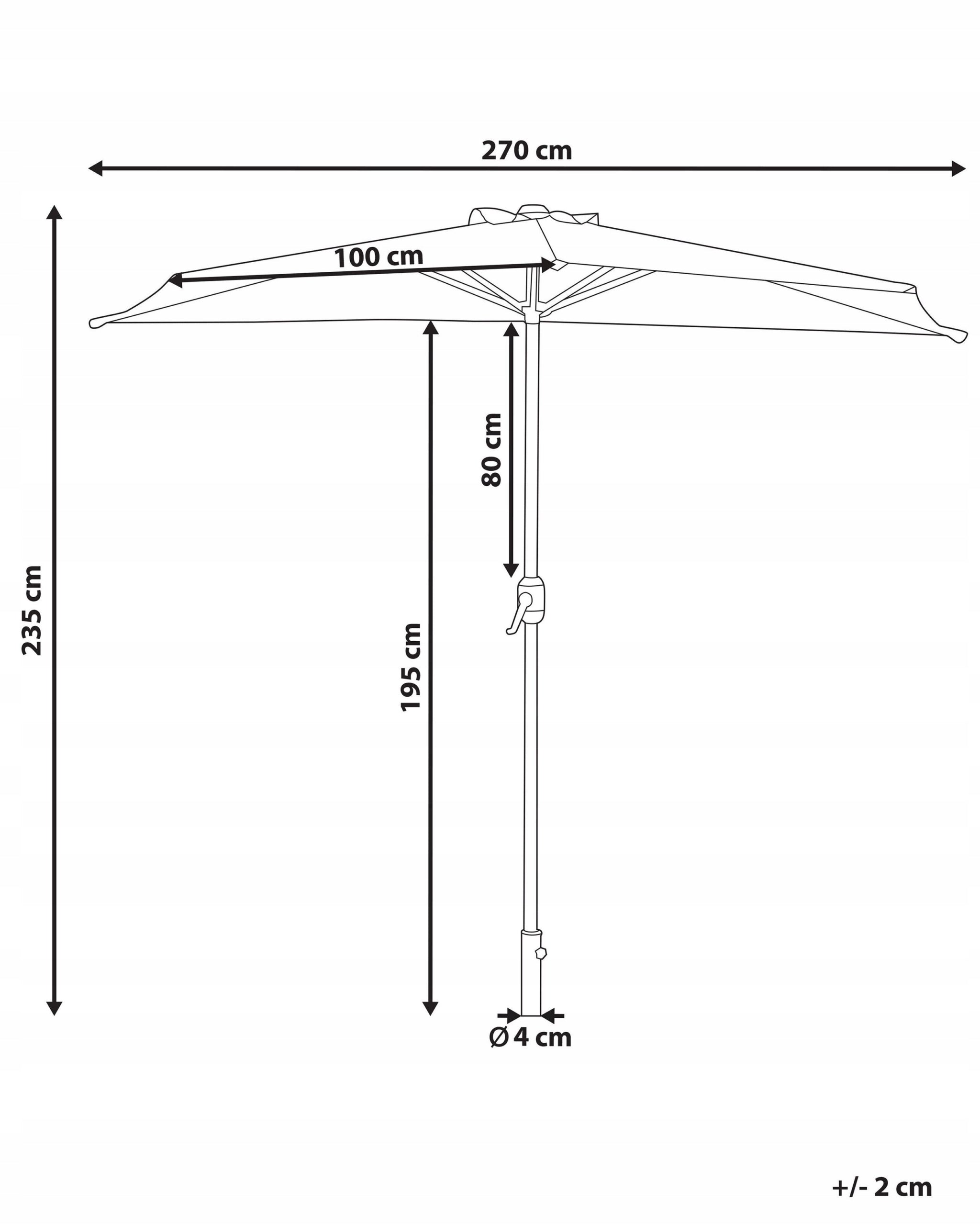 Garden semicircular umbrella 270 cm green Color green