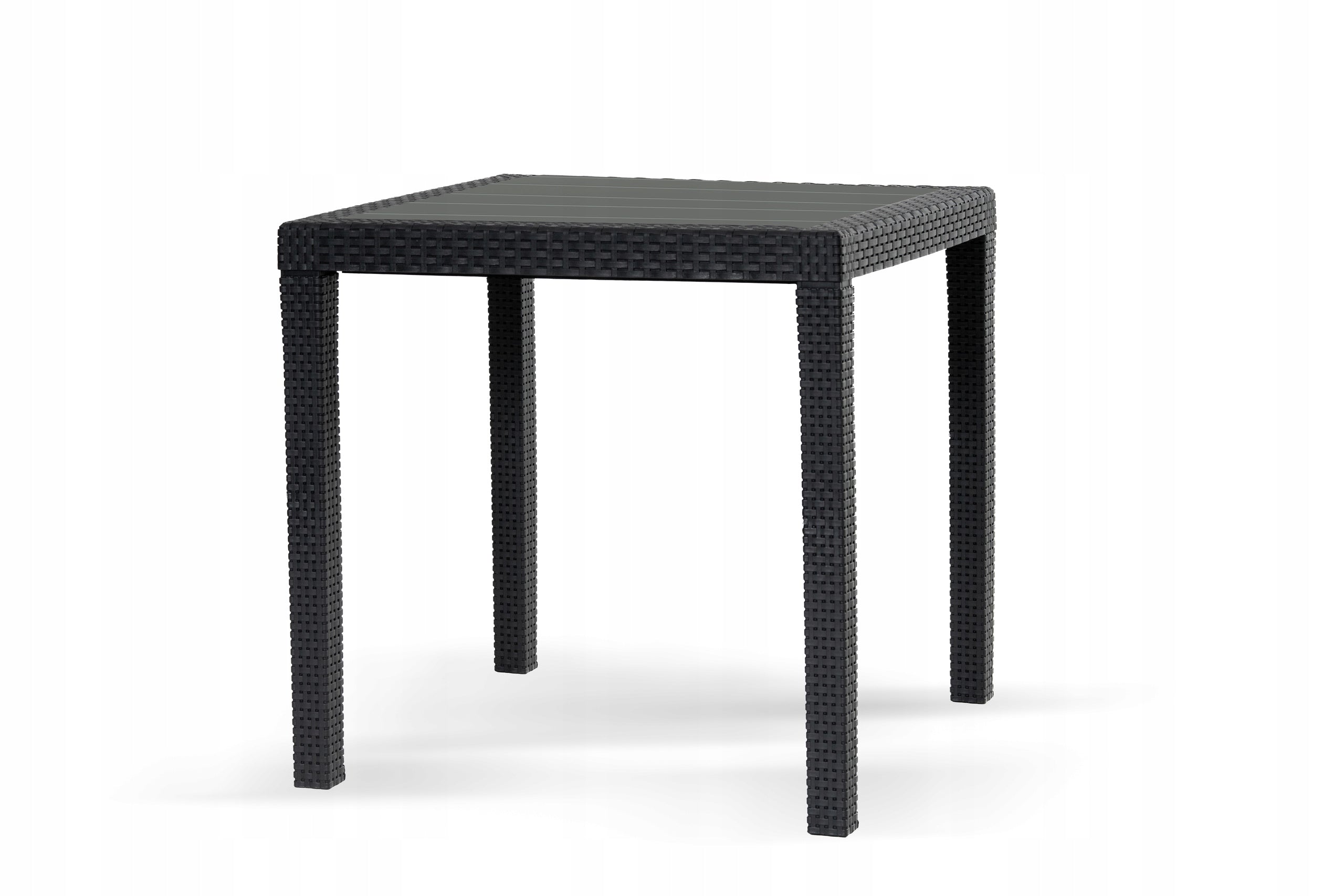 Garden set Nicco table + 4 armchairs Color black