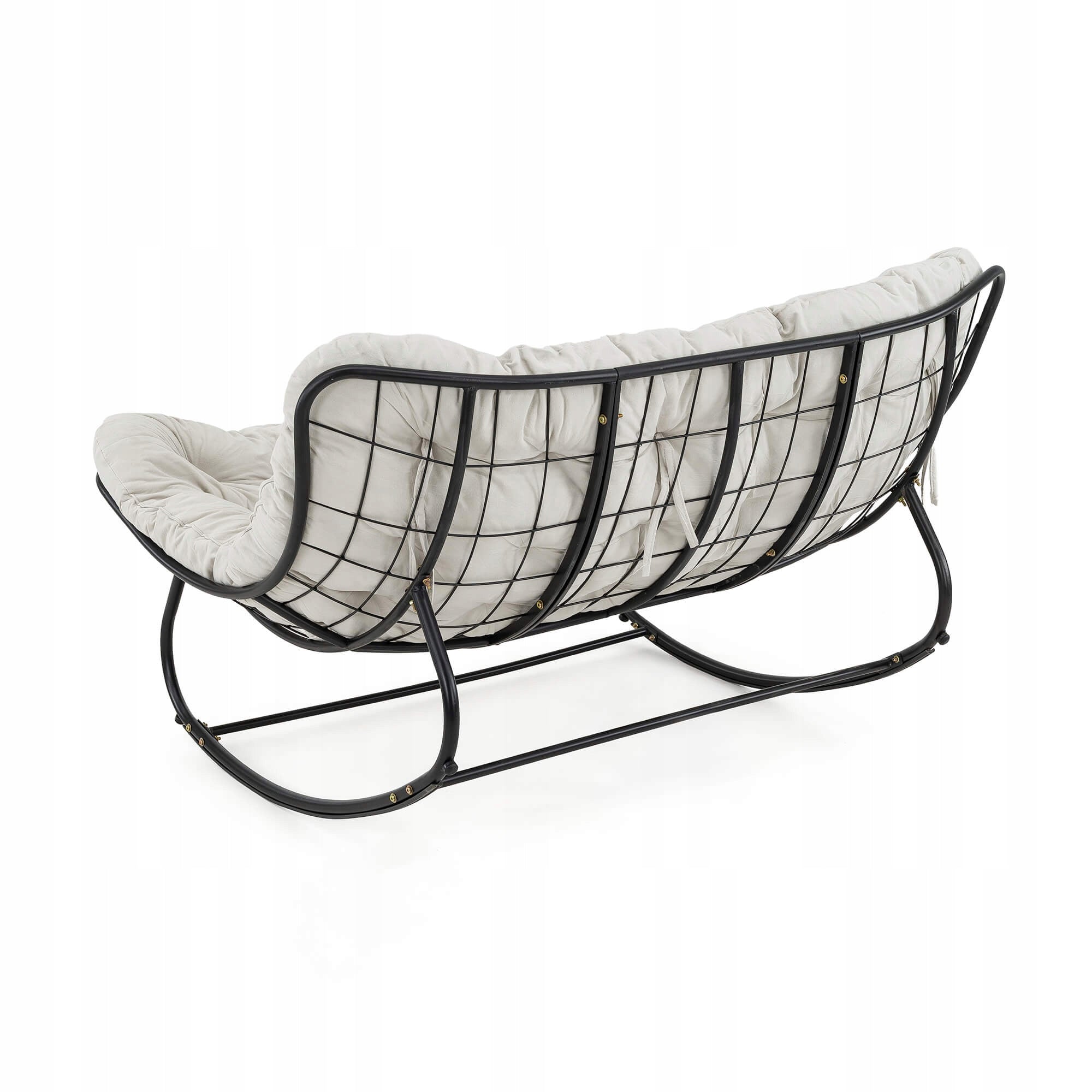 Garden sofa, 2 seater armchair, rocking chair, pillows light beige #210 Seat length 95 cm