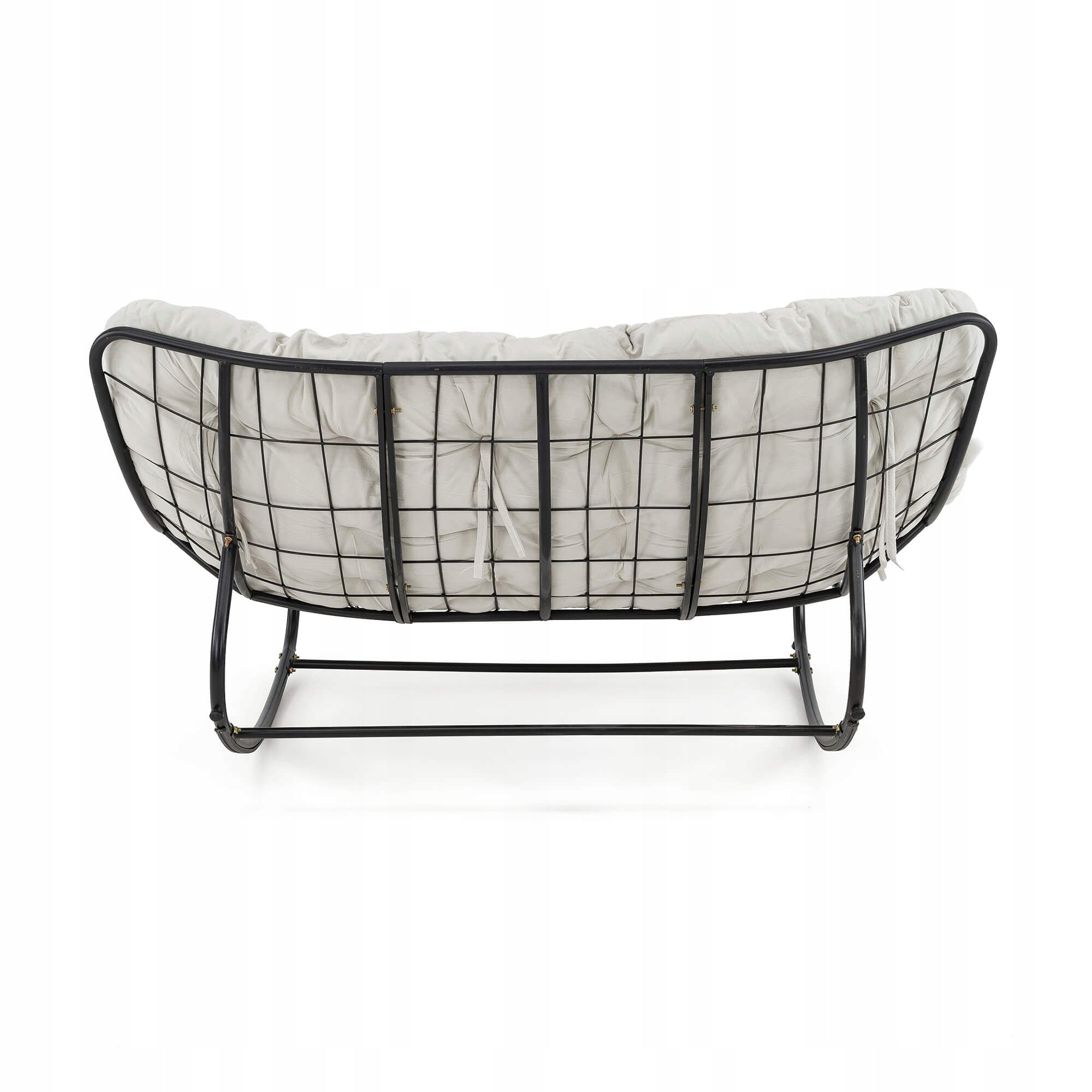 Garden sofa, 2 seater armchair, rocking chair, pillows light beige #210 Seat width 140 cm
