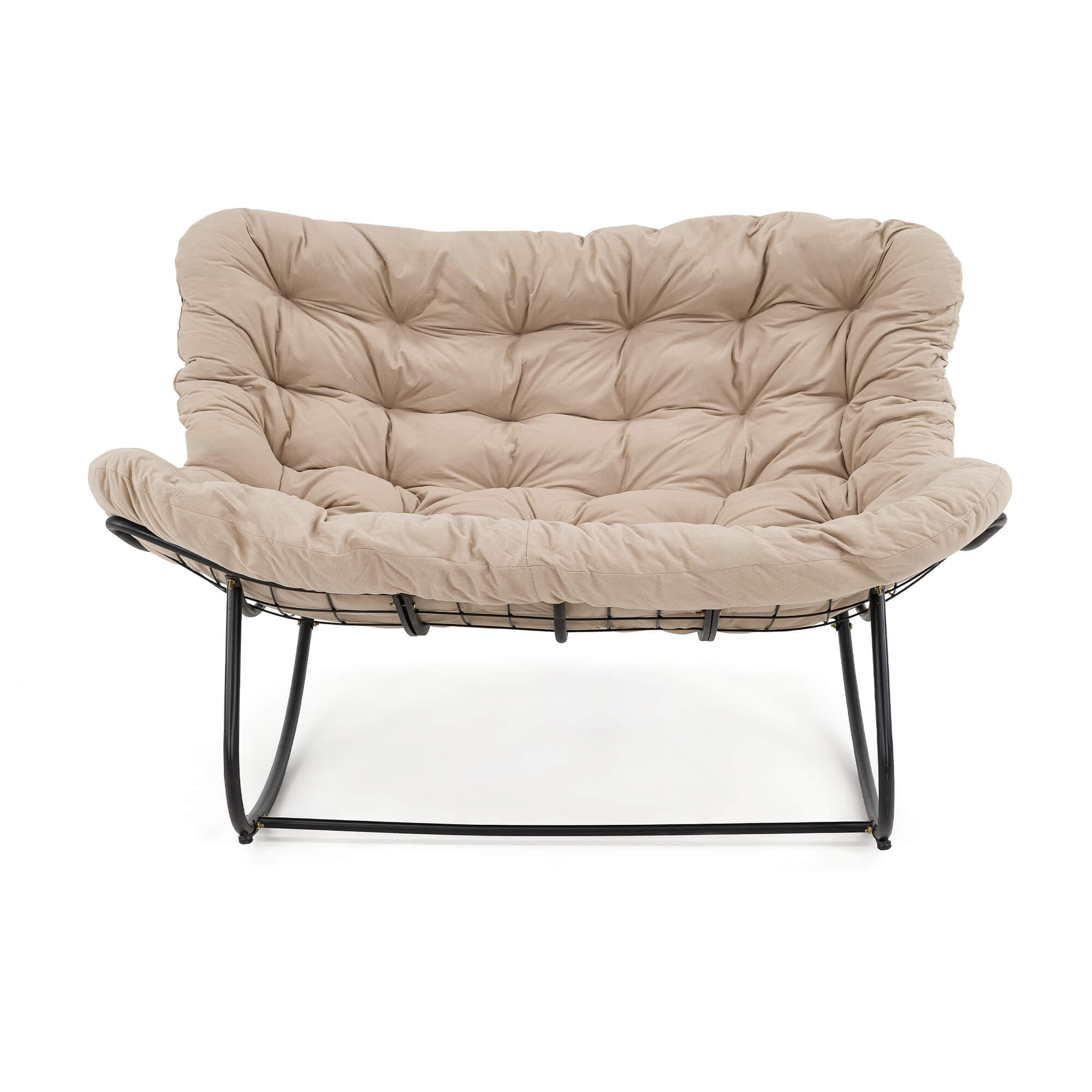 Garden sofa, rocking chair, beige pillows #12B