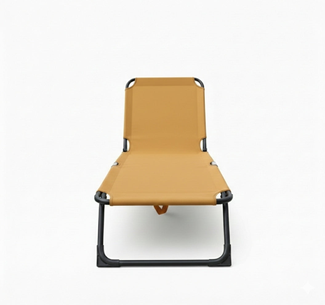 Garden sun lounger adjustable beige 188x55x28cm steel 120kg Frame material steel