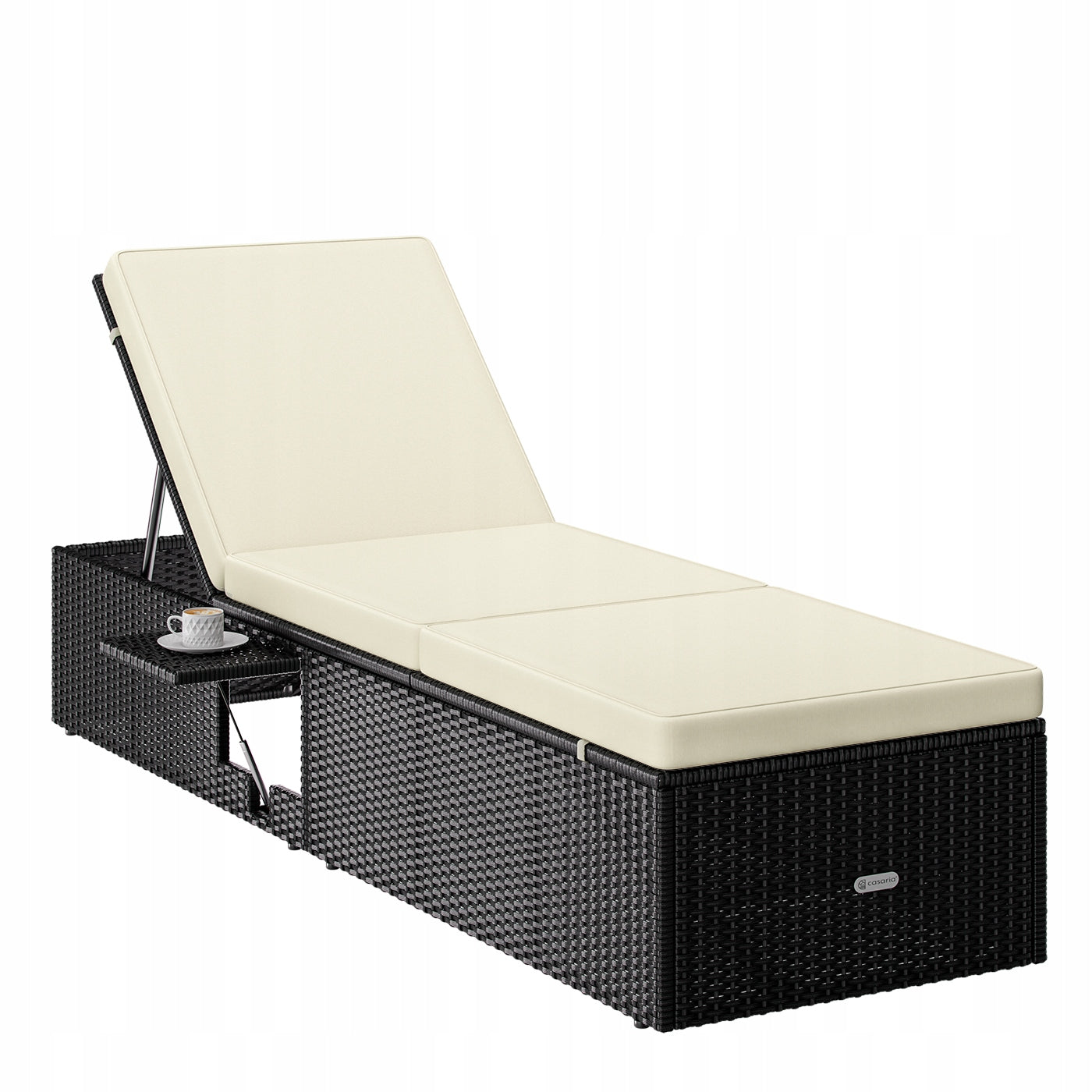 Garden sun lounger couch bed garden furniture rattan 200x58cm pillows Kind couch