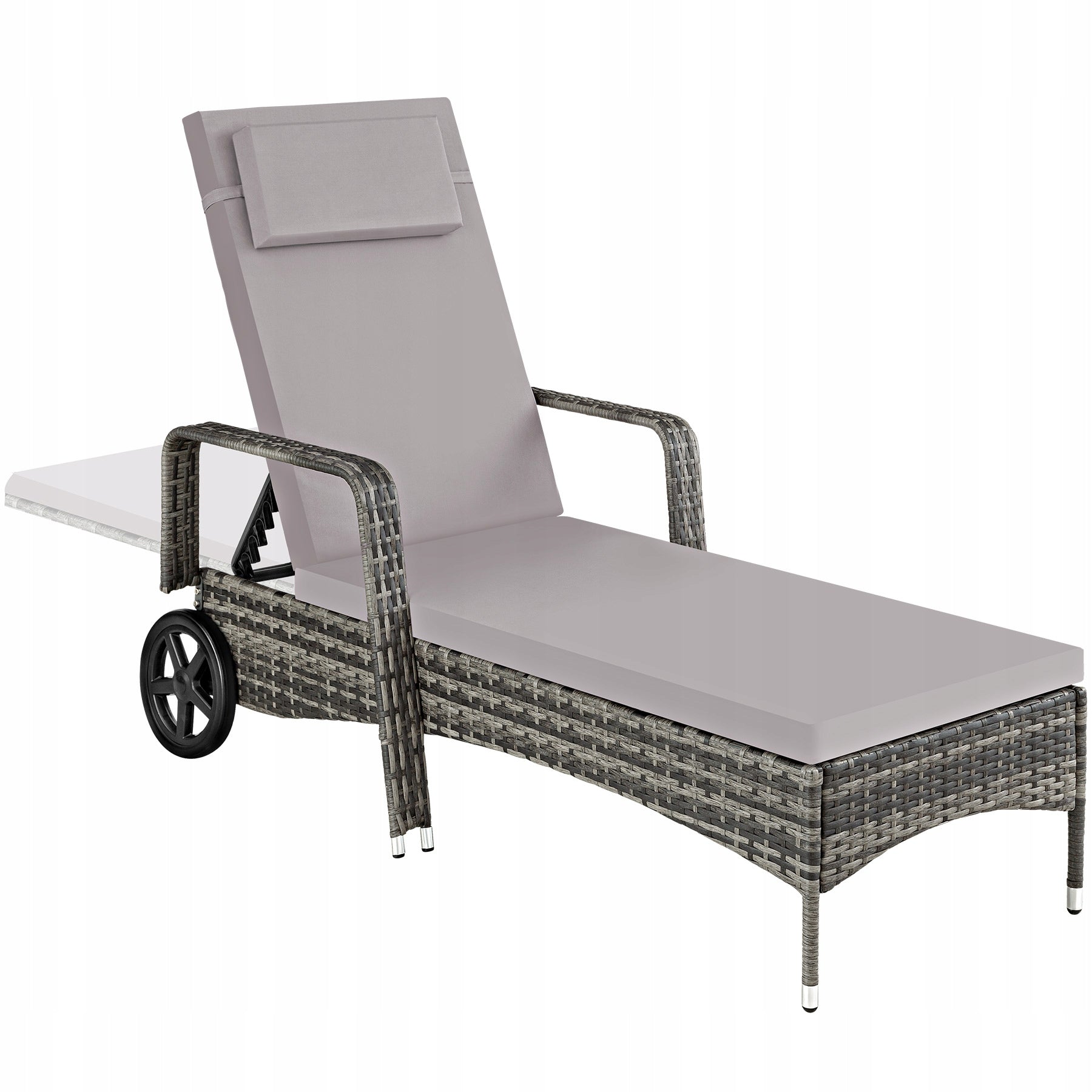 Garden sun lounger on wheels, rattan Manufacturer code 404588