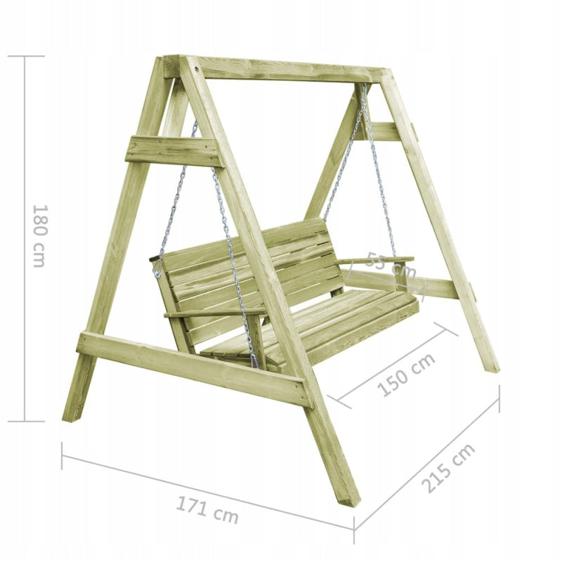 Garden swing, FSC impregnated wood, 215x171x180 cm Kind freestanding