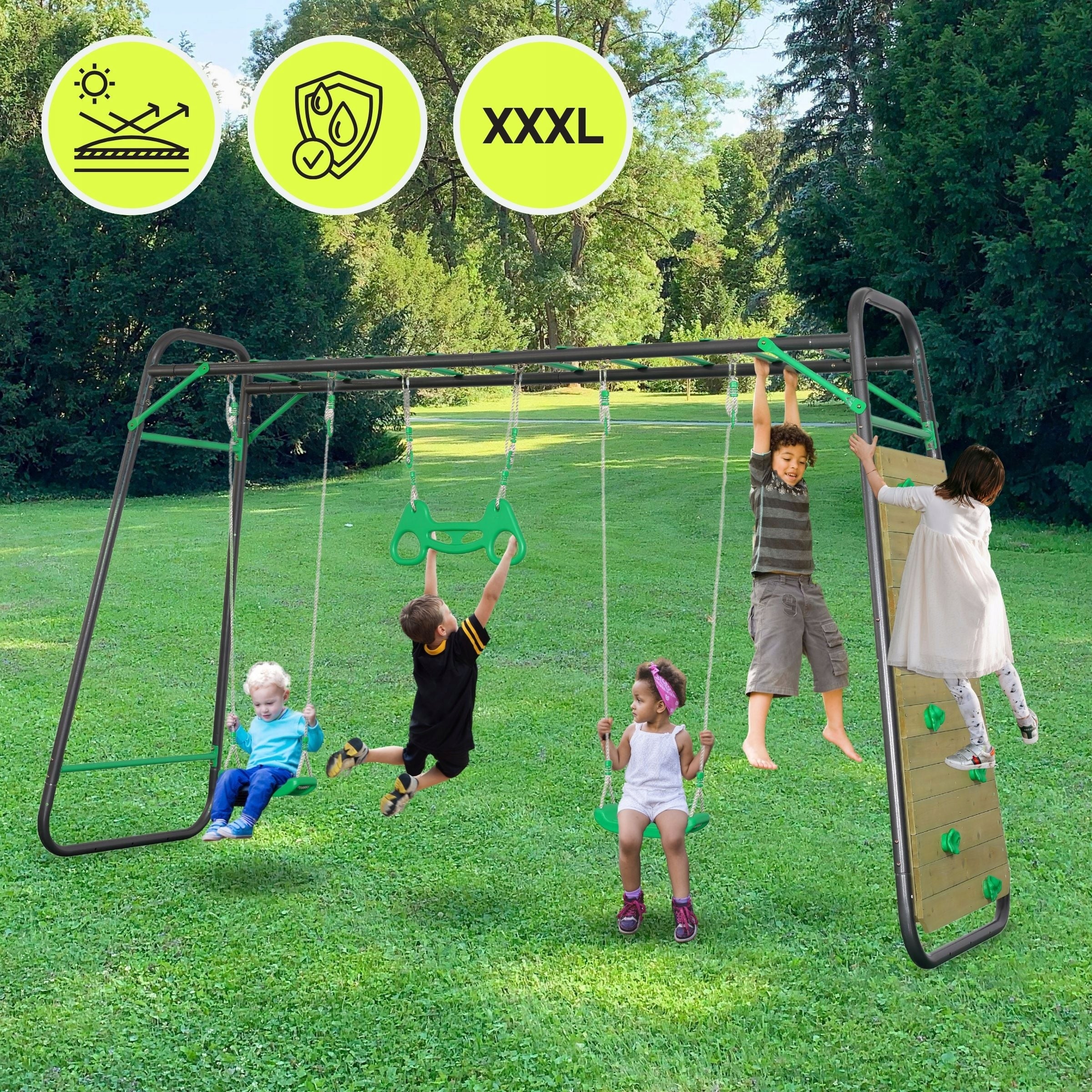 Garden swing XXXL 2 seats ladder trapezoid gymnastic wall Packaging status original