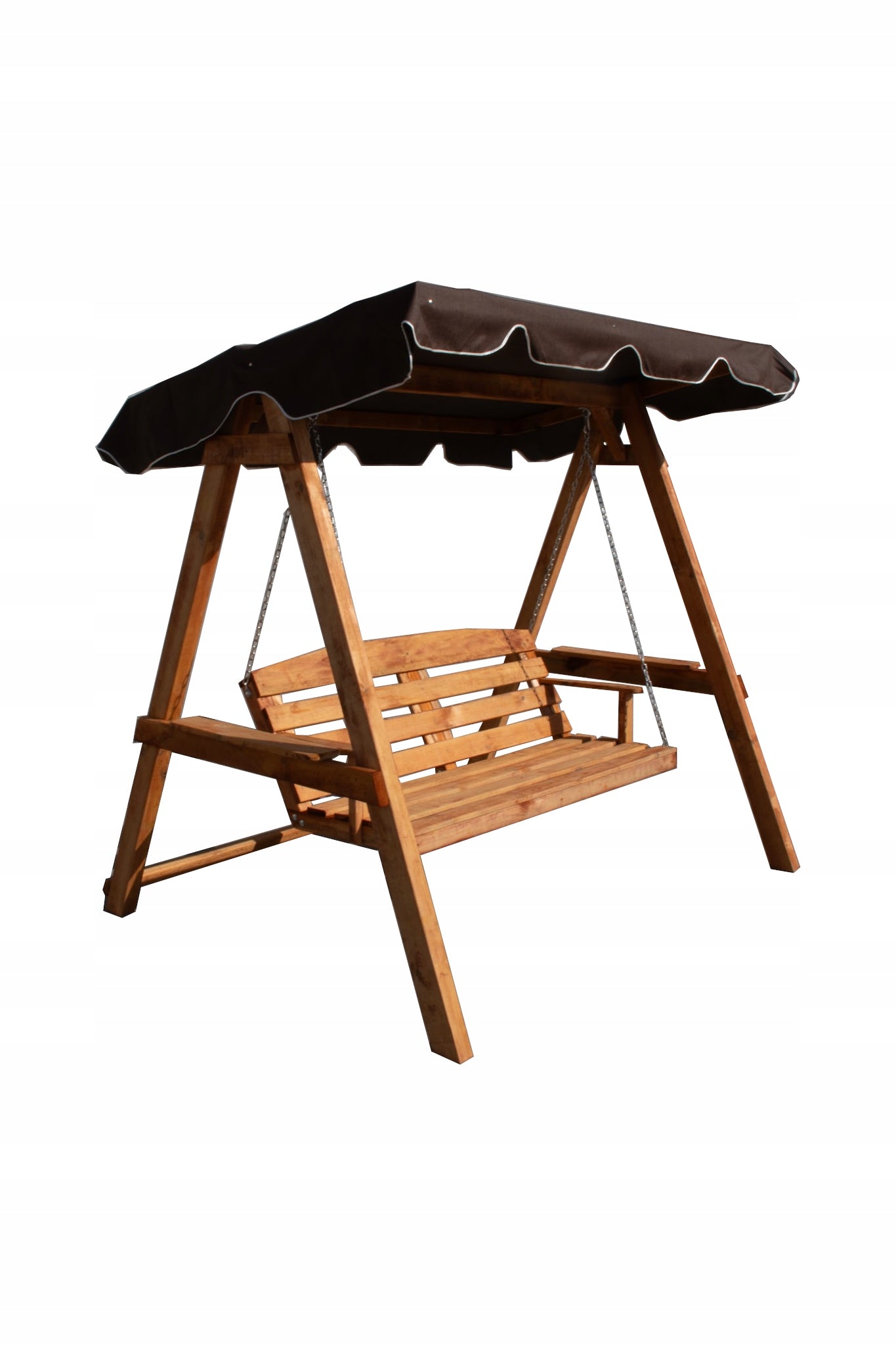 Garden swing wooden with visor furniture wood rocker 3 person hit Kind freestanding